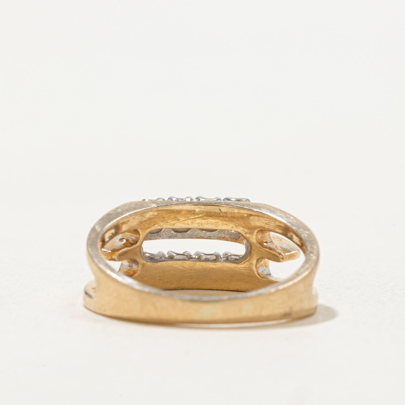 14k Emerald & Diamond Double Row Ring | SZ 4.5