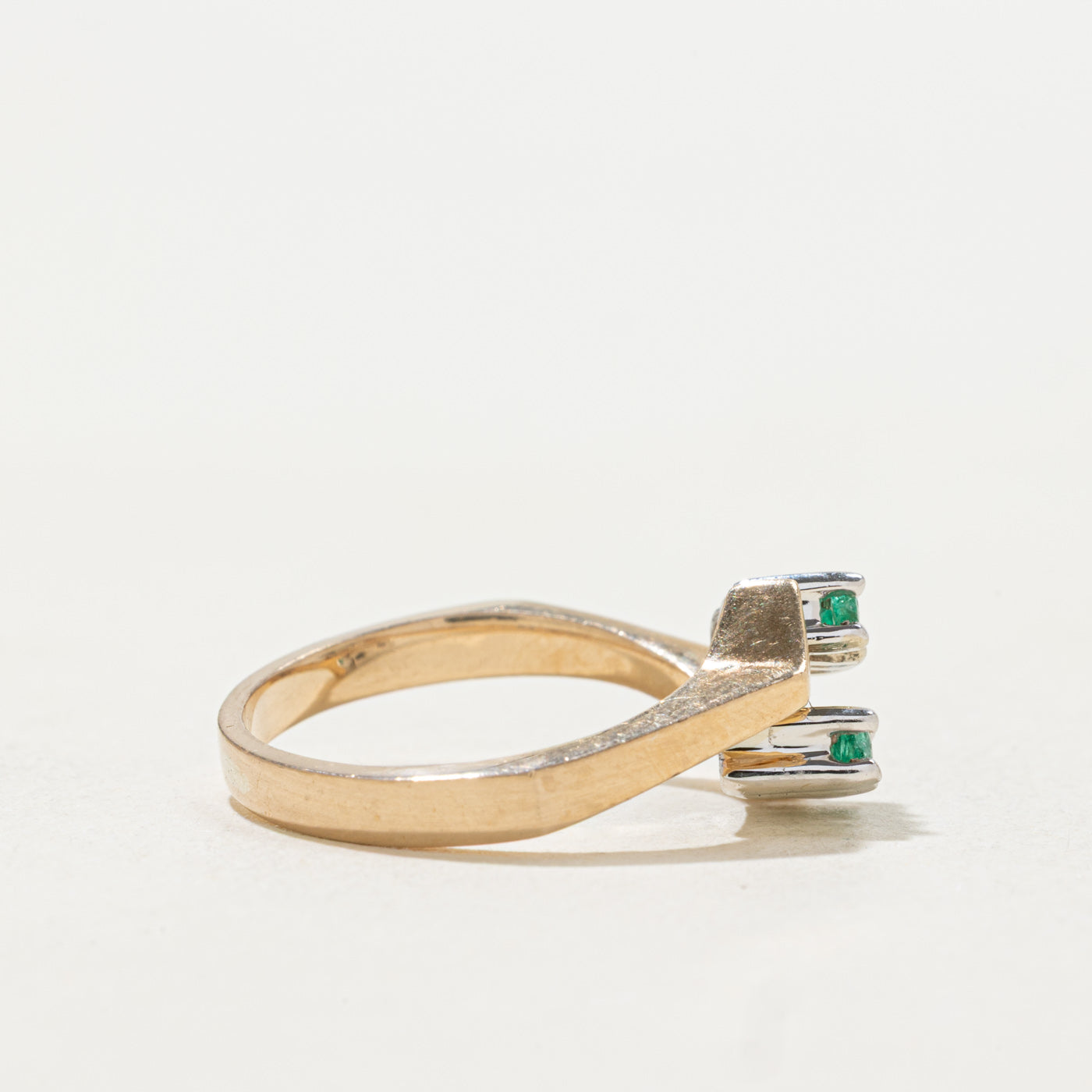 14k Emerald Cluster Geometric Ring | SZ 4.5