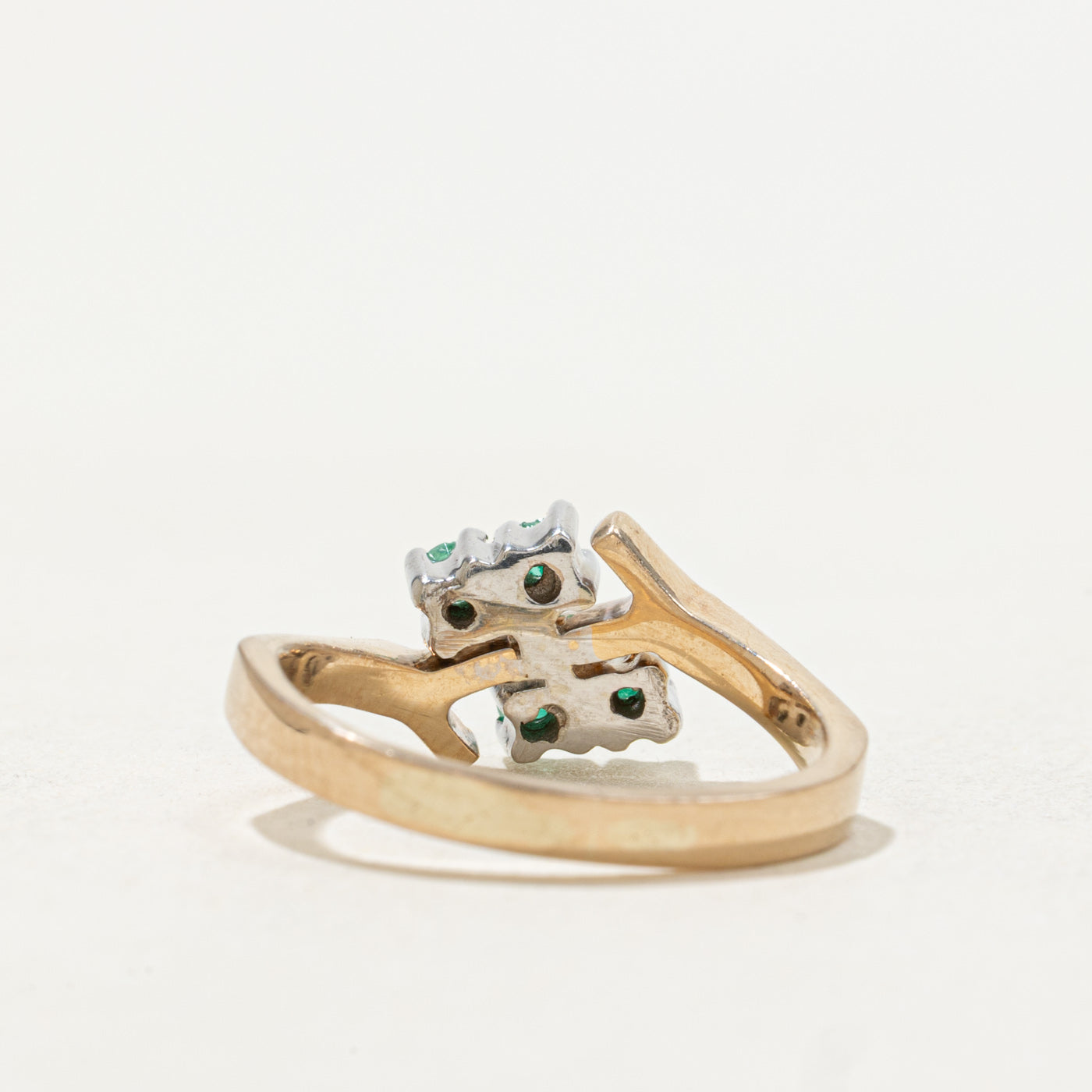 14k Emerald Cluster Geometric Ring | SZ 4.5