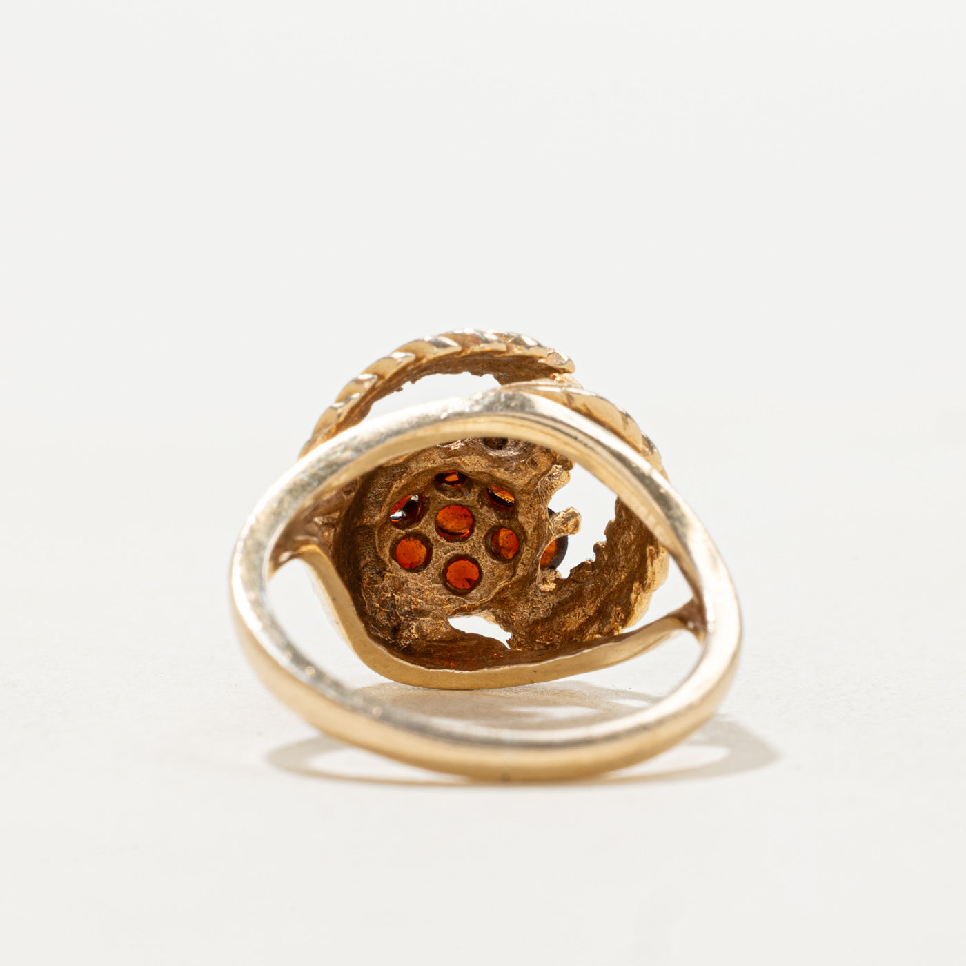 14k Garnet Floral Cluster Ring | SZ 5.25