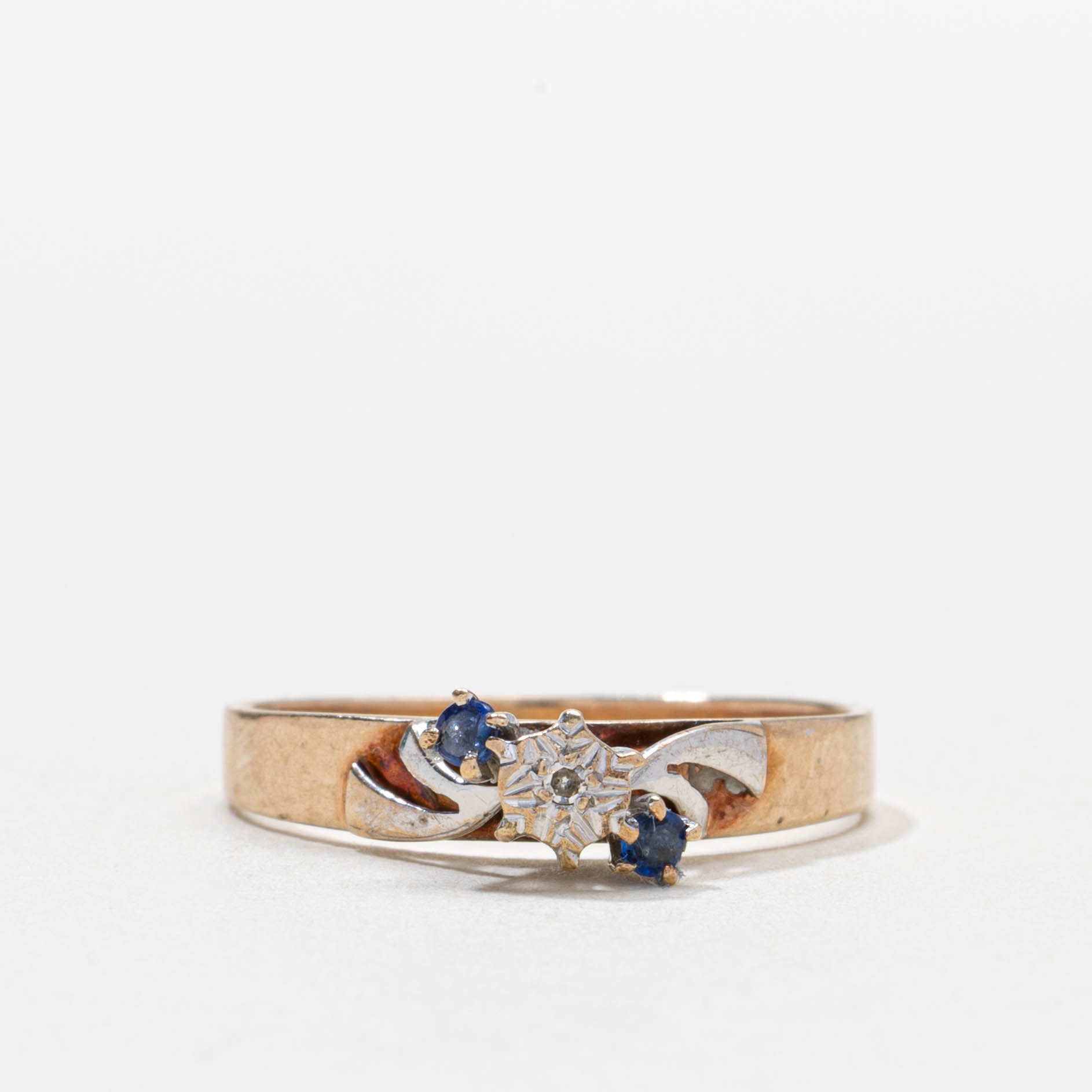 9k Sapphire & Diamond Cluster Ring | SZ 7.5