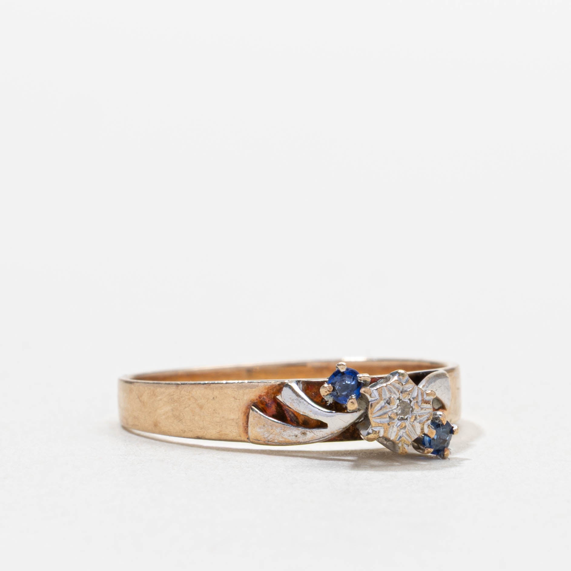 9k Sapphire & Diamond Cluster Ring | SZ 7.5