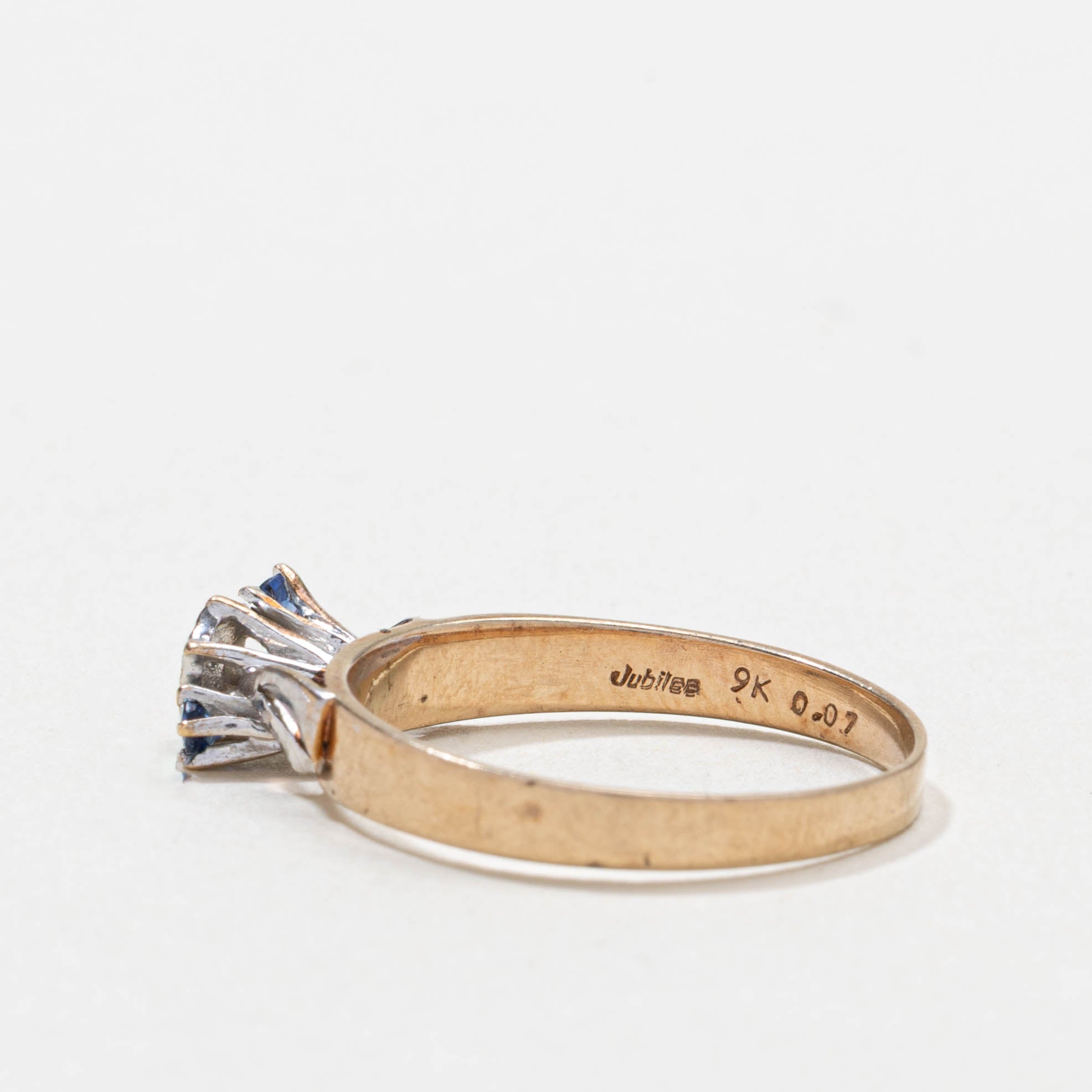 9k Sapphire & Diamond Cluster Ring | SZ 7.5