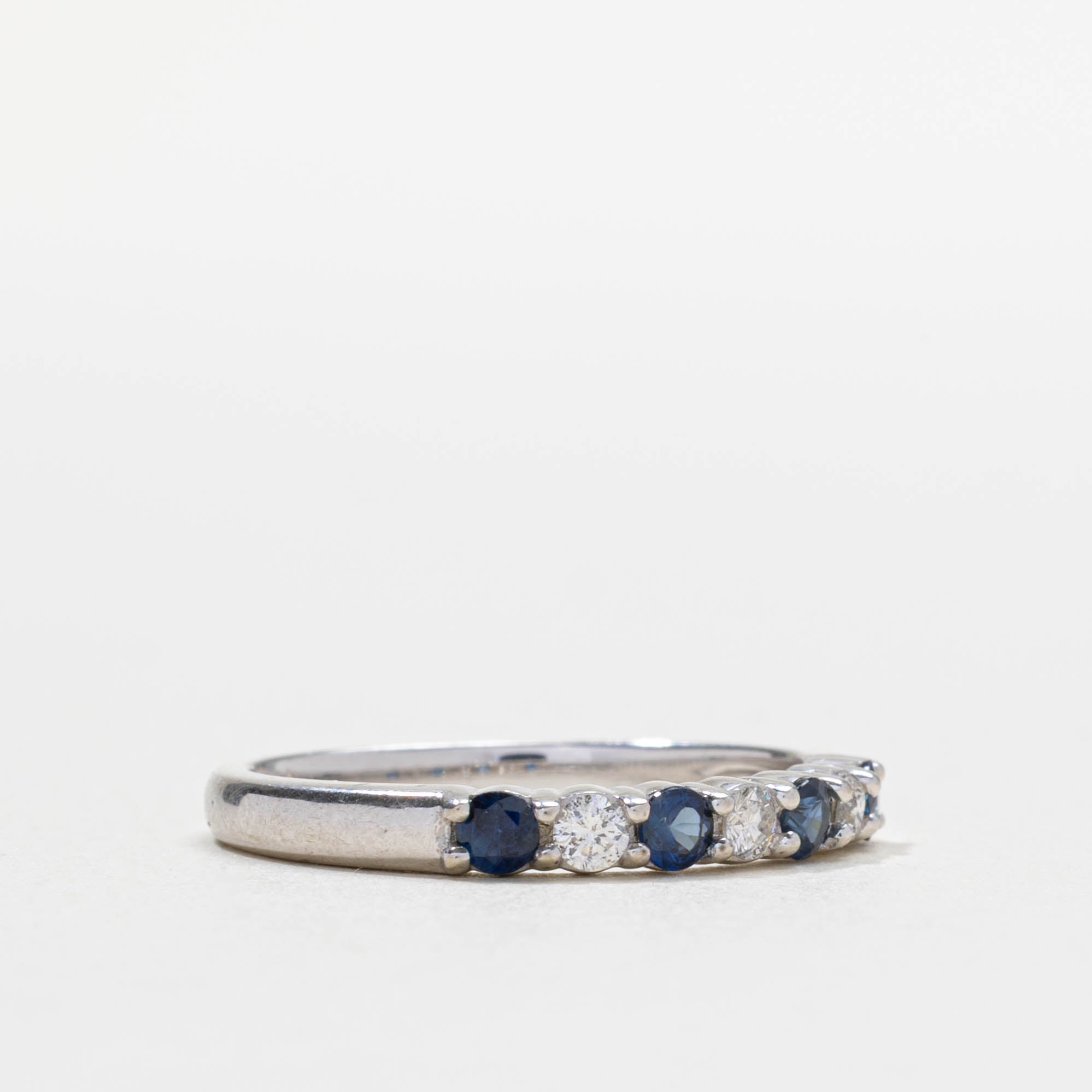 10k Seven Stone Sapphire & Diamond Band | 2.70mm | SZ 6.5