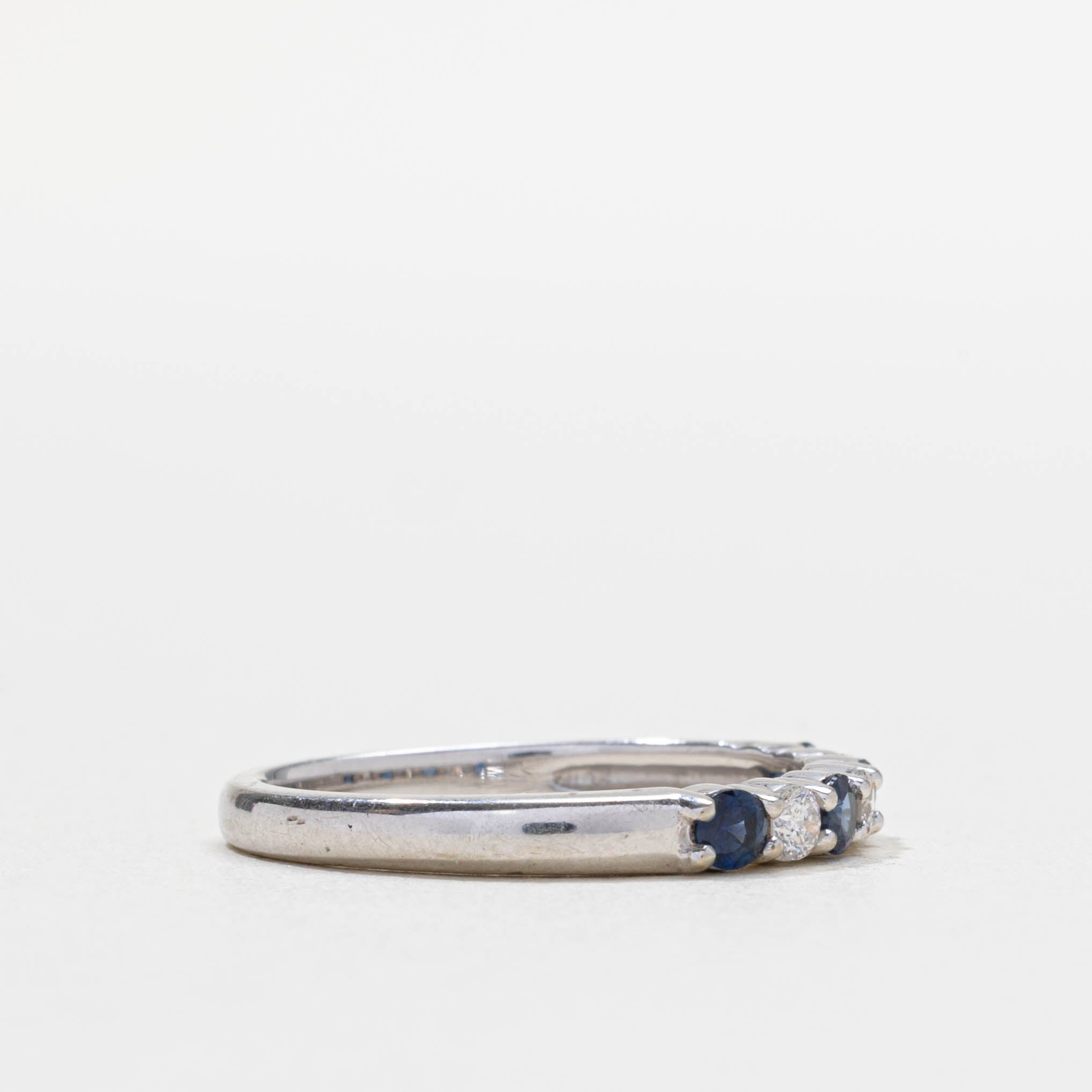 10k Seven Stone Sapphire & Diamond Band | 2.70mm | SZ 6.5