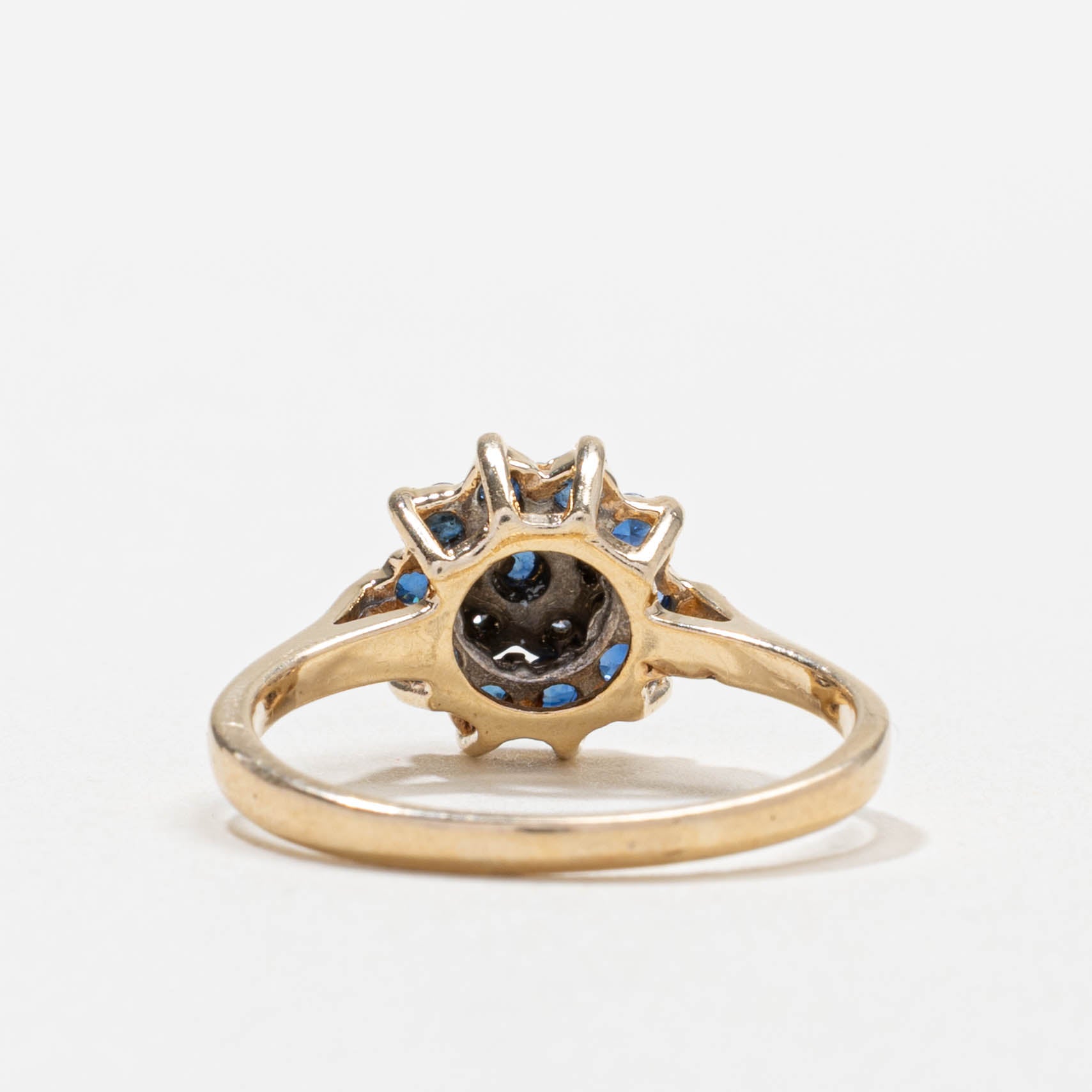 10k Sapphire & Diamond Petal Cluster Ring | SZ 6
