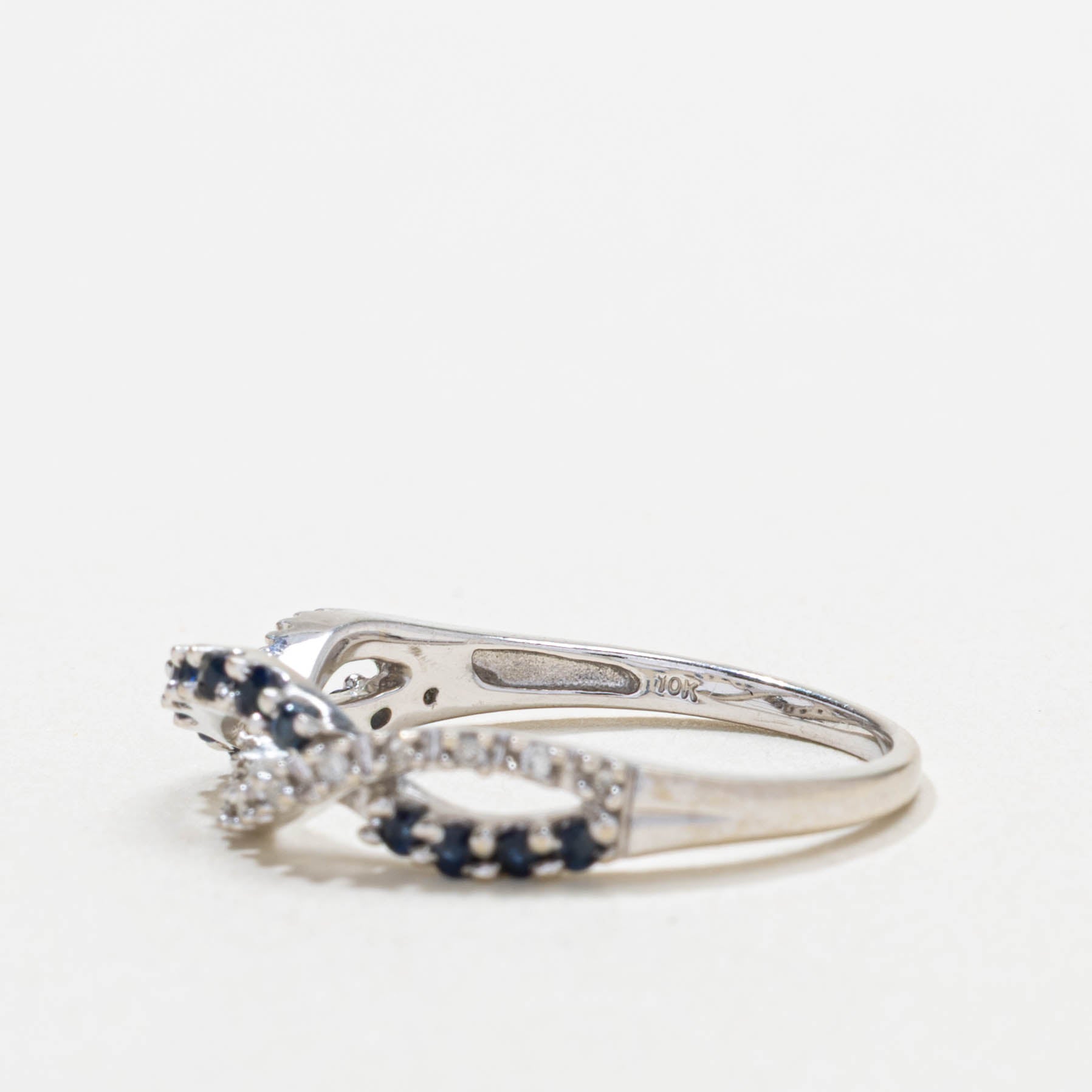 10k Sapphire & Diamond Multi Crossover Ring | SZ 6