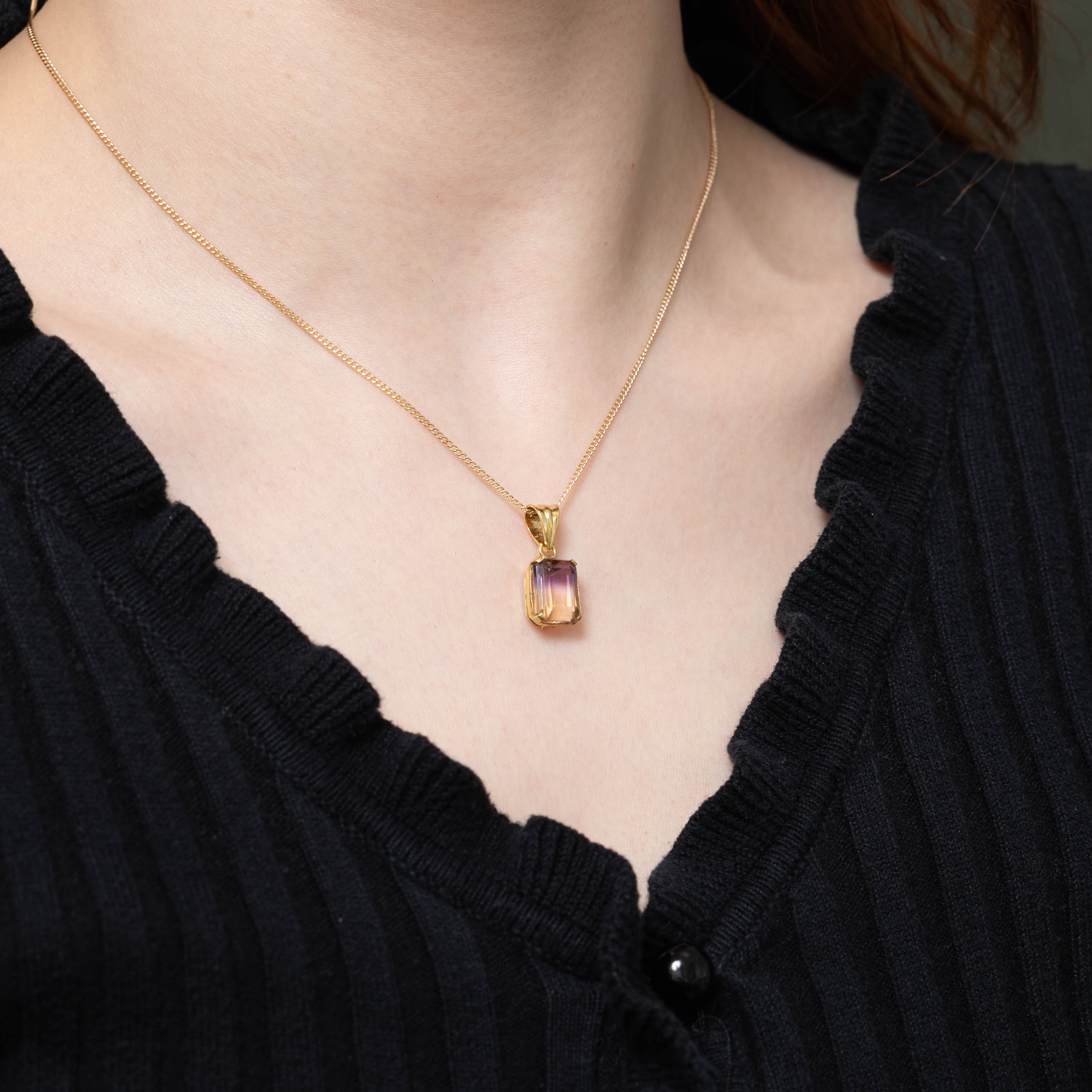 18k Solitaire Ametrine Pendant | 4.50ct