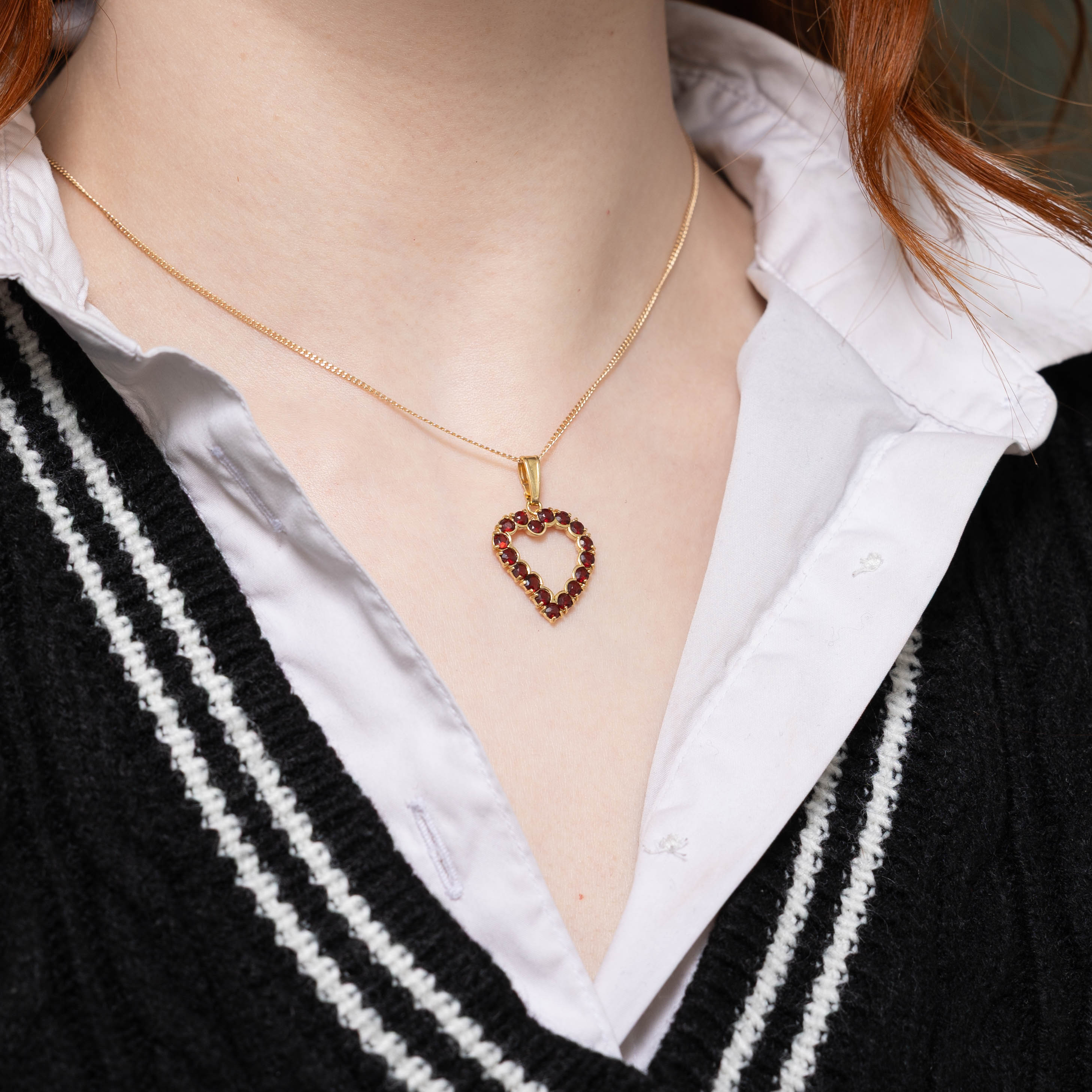 Italian 18k Garnet Heart Pendant | 0.62ctw