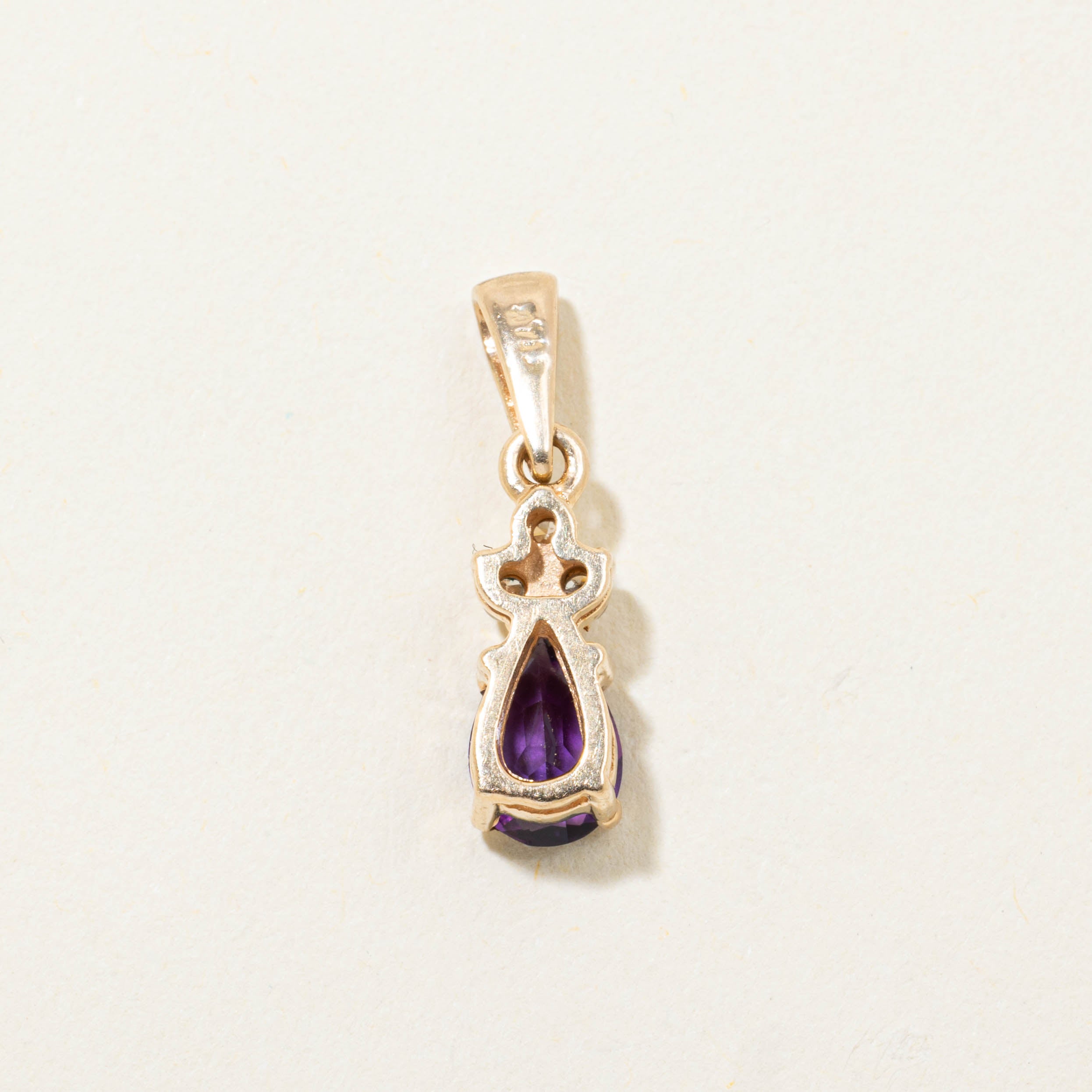 14k Amethyst & Diamond Accented Pendant | 0.50ct, 0.03ctw