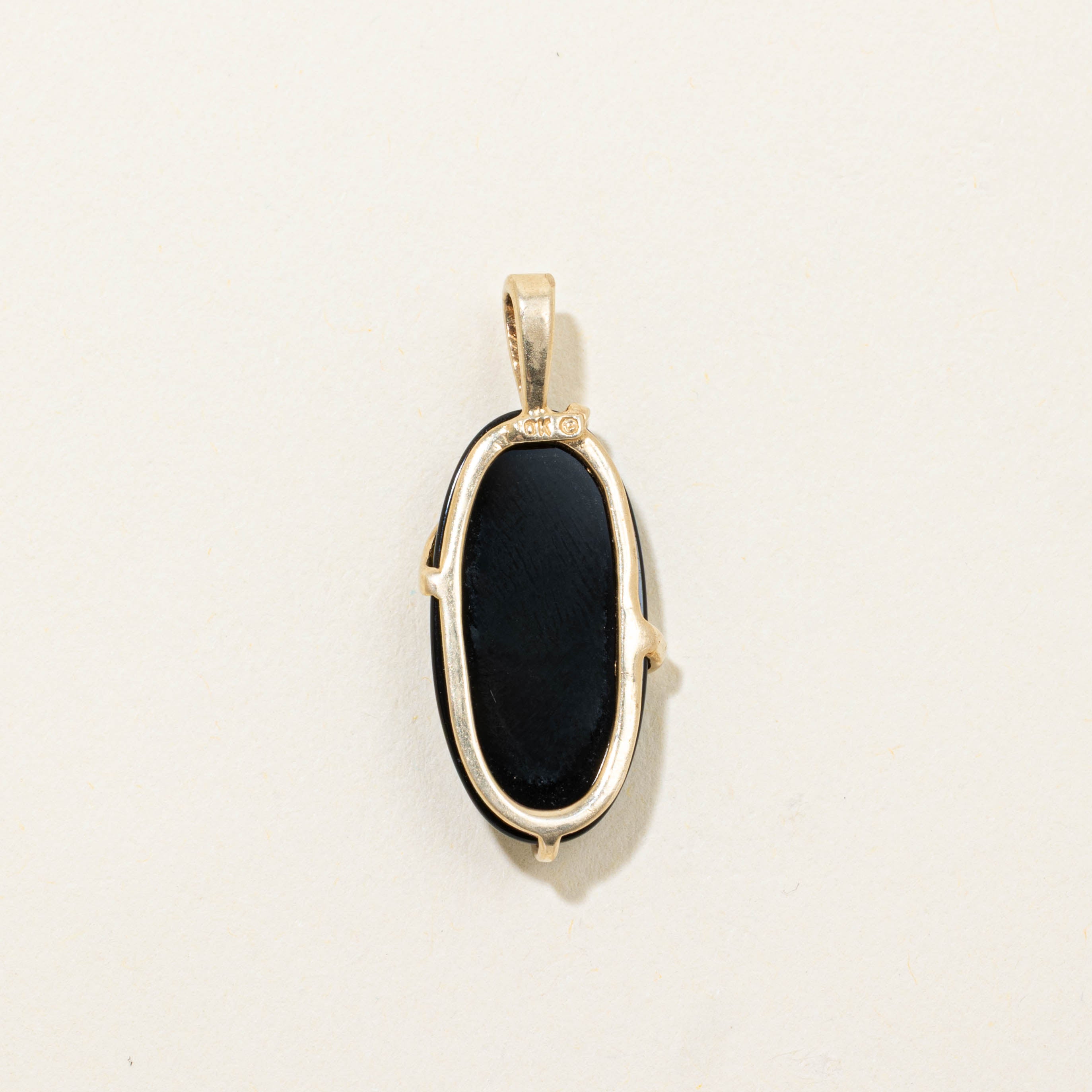 10k Onyx & Diamond Wrapped Pendant | 3.50ct, 0.01ctw