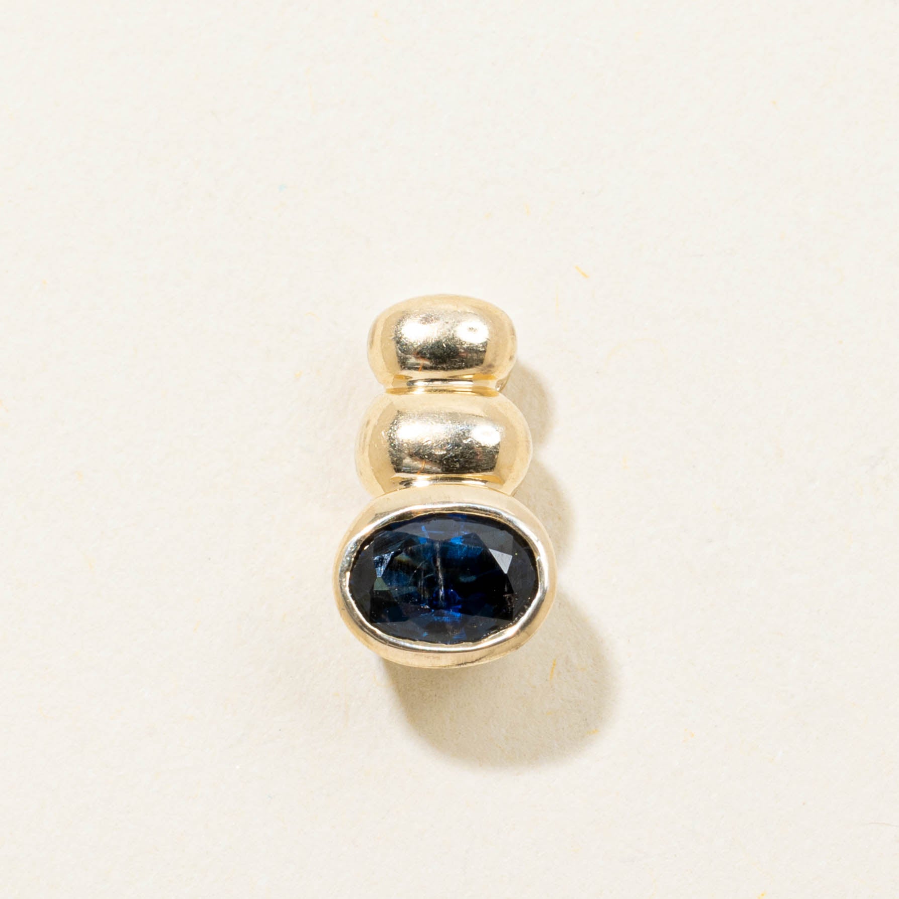 14k Bezel Set East West Sapphire Pendant | 0.40ct