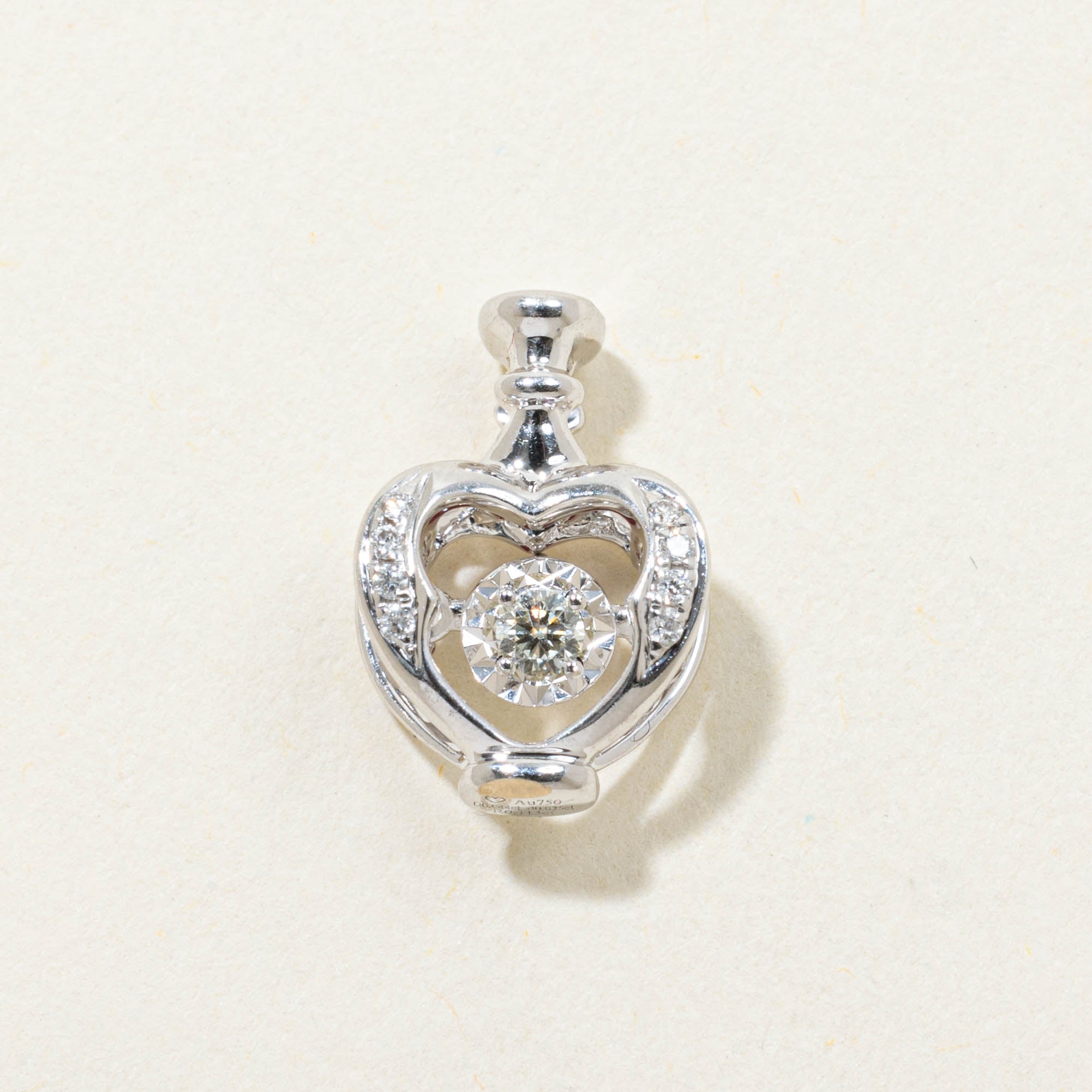 18k Ruby & Diamond Heart Pendant | 0.07ctw, 0.10ct