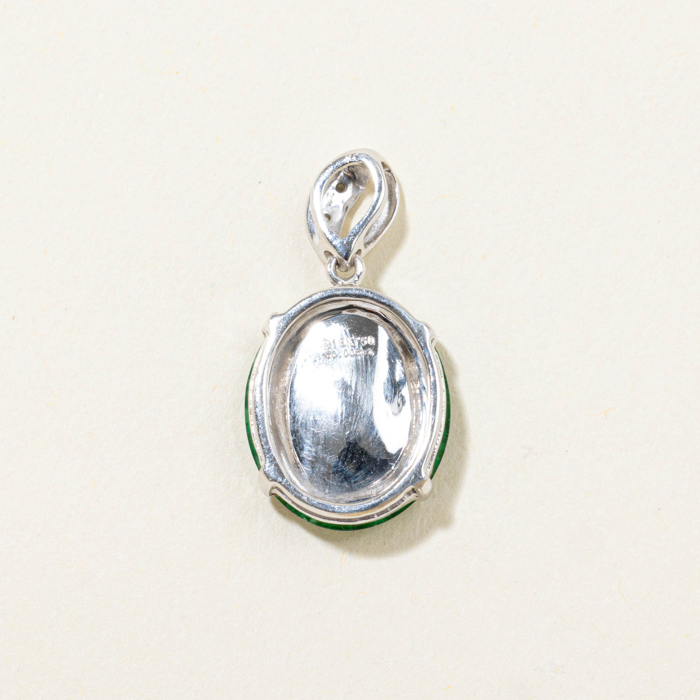 18k Jadeite and Diamond Pendant | 4.00ct, 0.01ctw