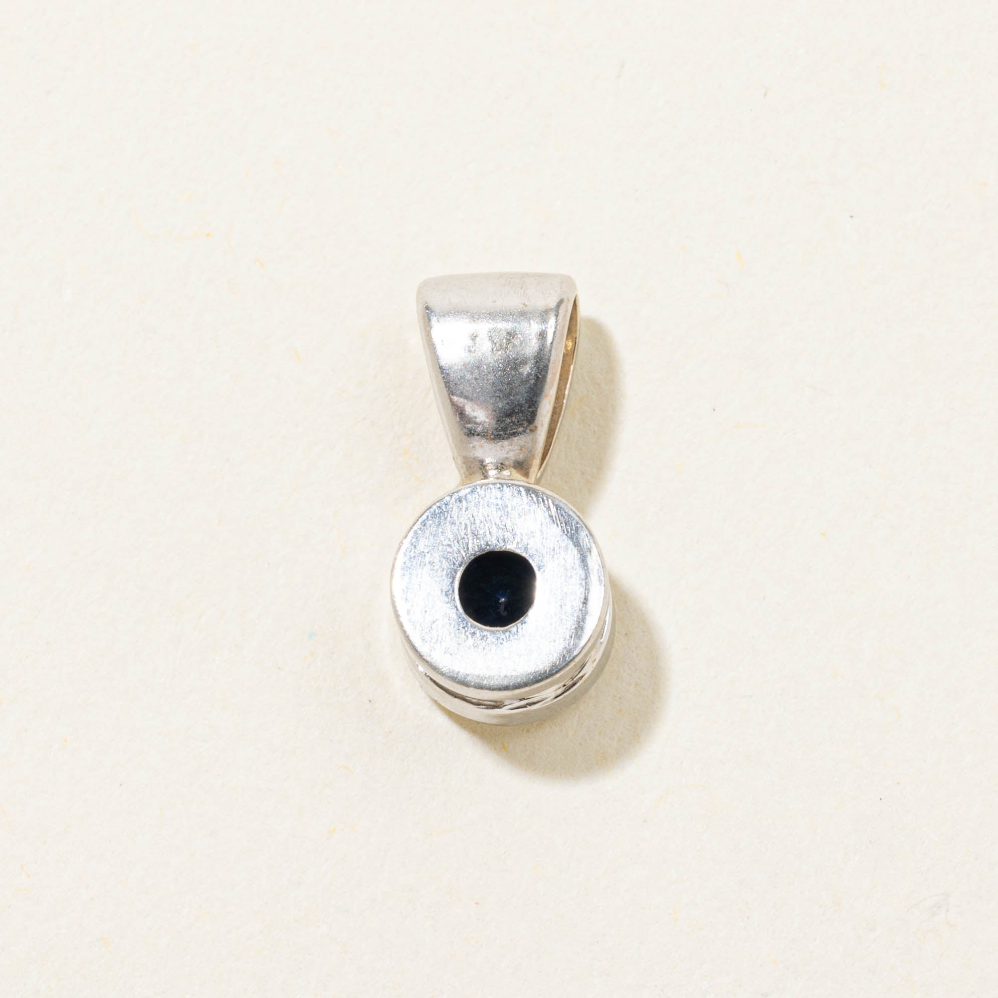 14k Synthetic Sapphire Bezel Set Pendant | 0.60ct