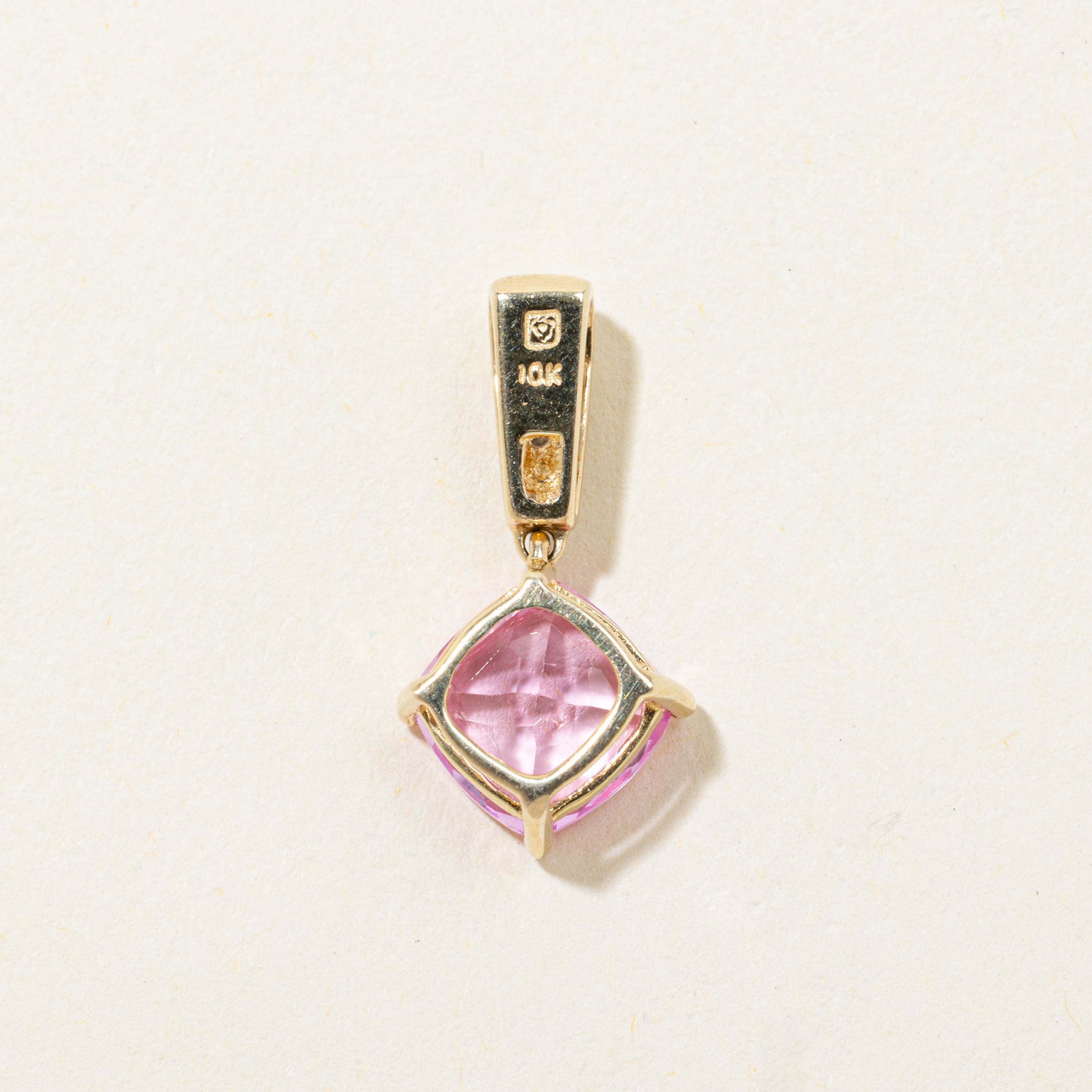 10k Synthetic Sapphire & Natural Diamond Pendant | 2.20ct, 0.01ctw