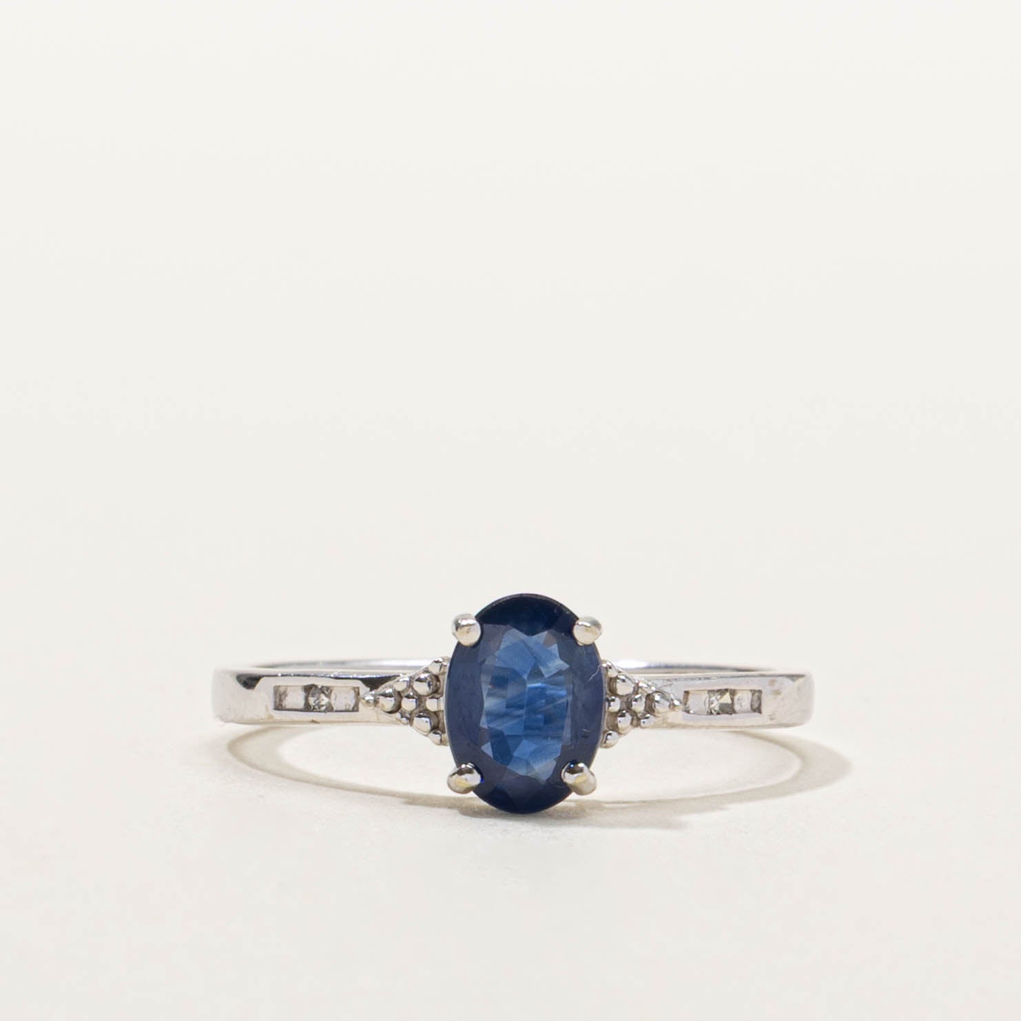 10k North-South Sapphire & Diamond Ring | SZ 7