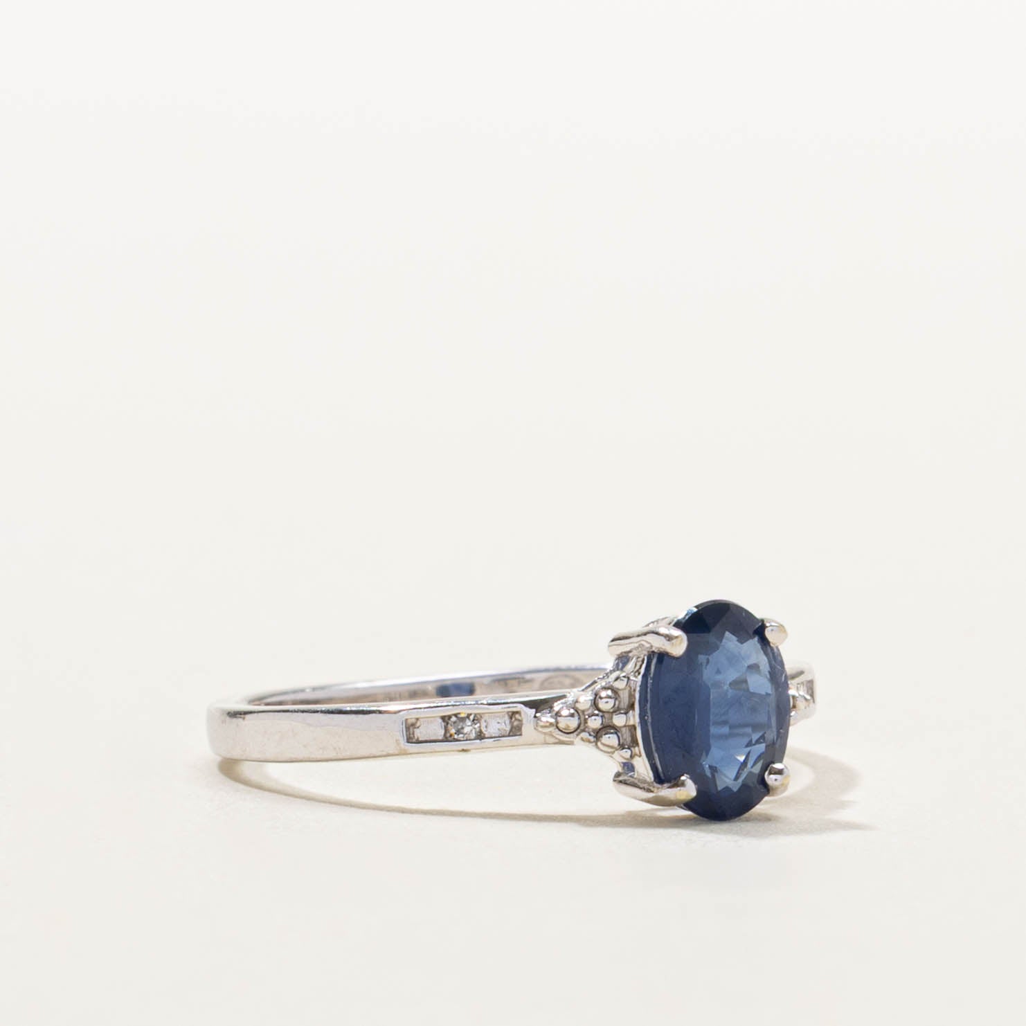 10k North-South Sapphire & Diamond Ring | SZ 7