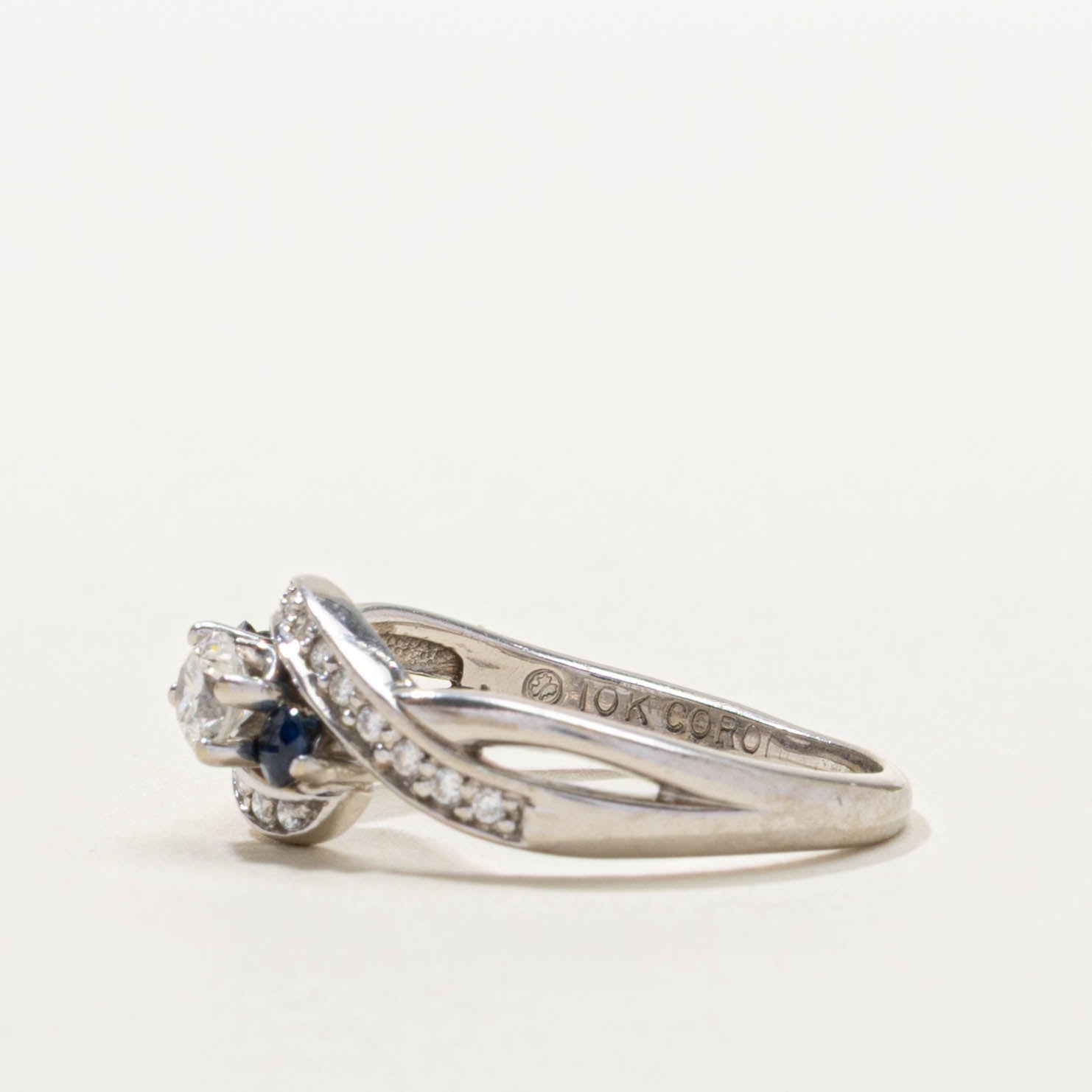 10k Sapphire & Diamond Waterfall Ring | SZ 5.75