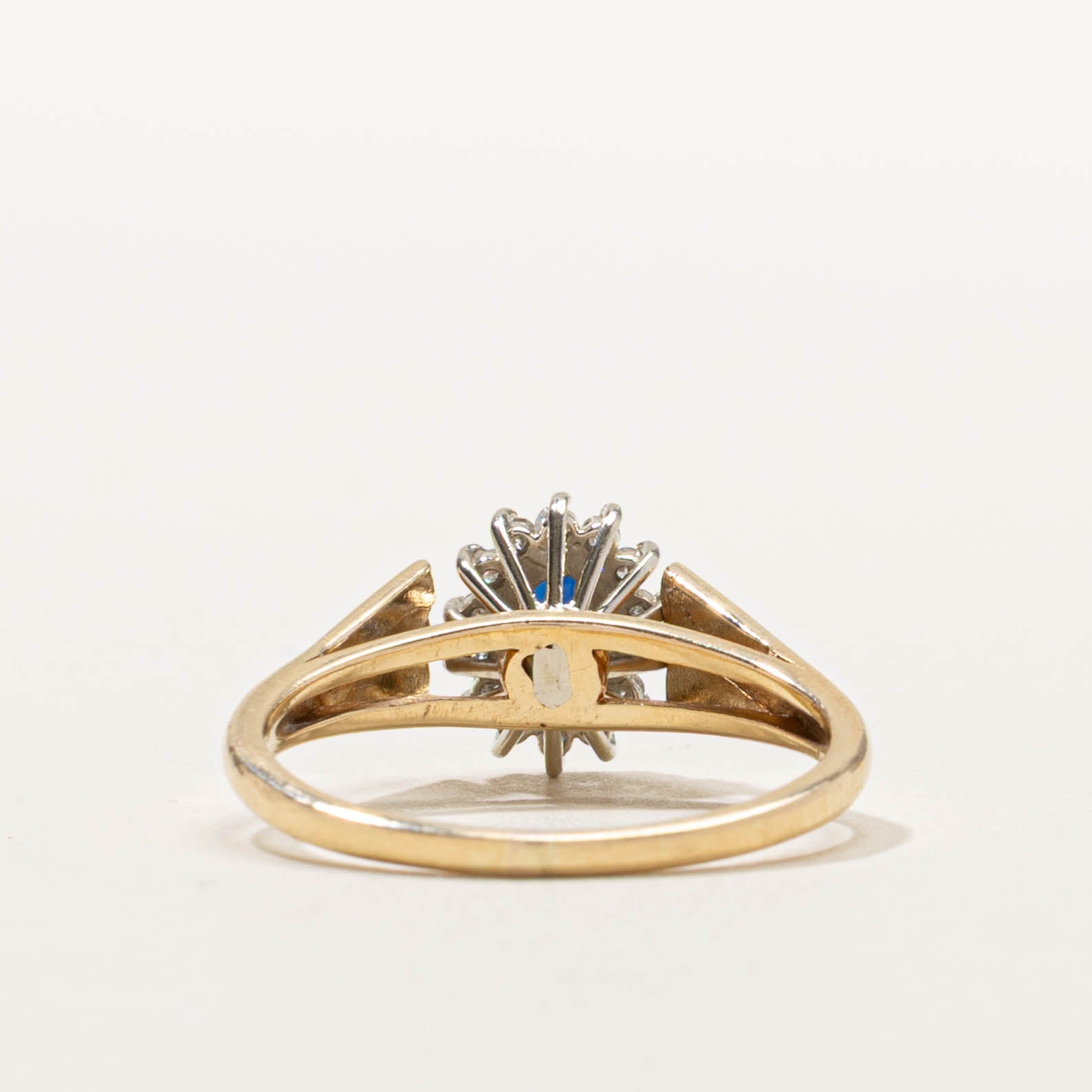 14k Sapphire & Diamond Petal Ring | SZ 7.5
