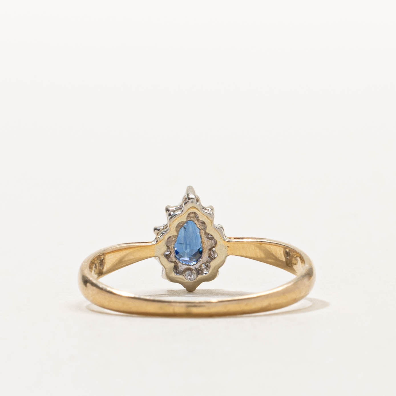 10k Sapphire & Diamond Petal Tapered Ring | SZ 6.25