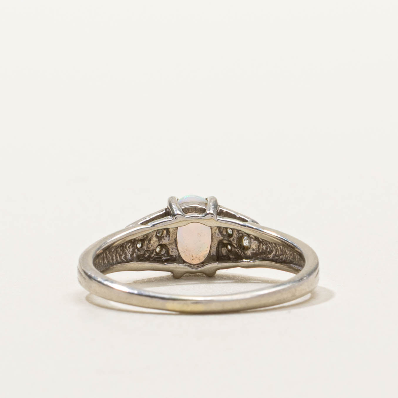 10k Opal & Diamond Accents Ring | SZ 5.25
