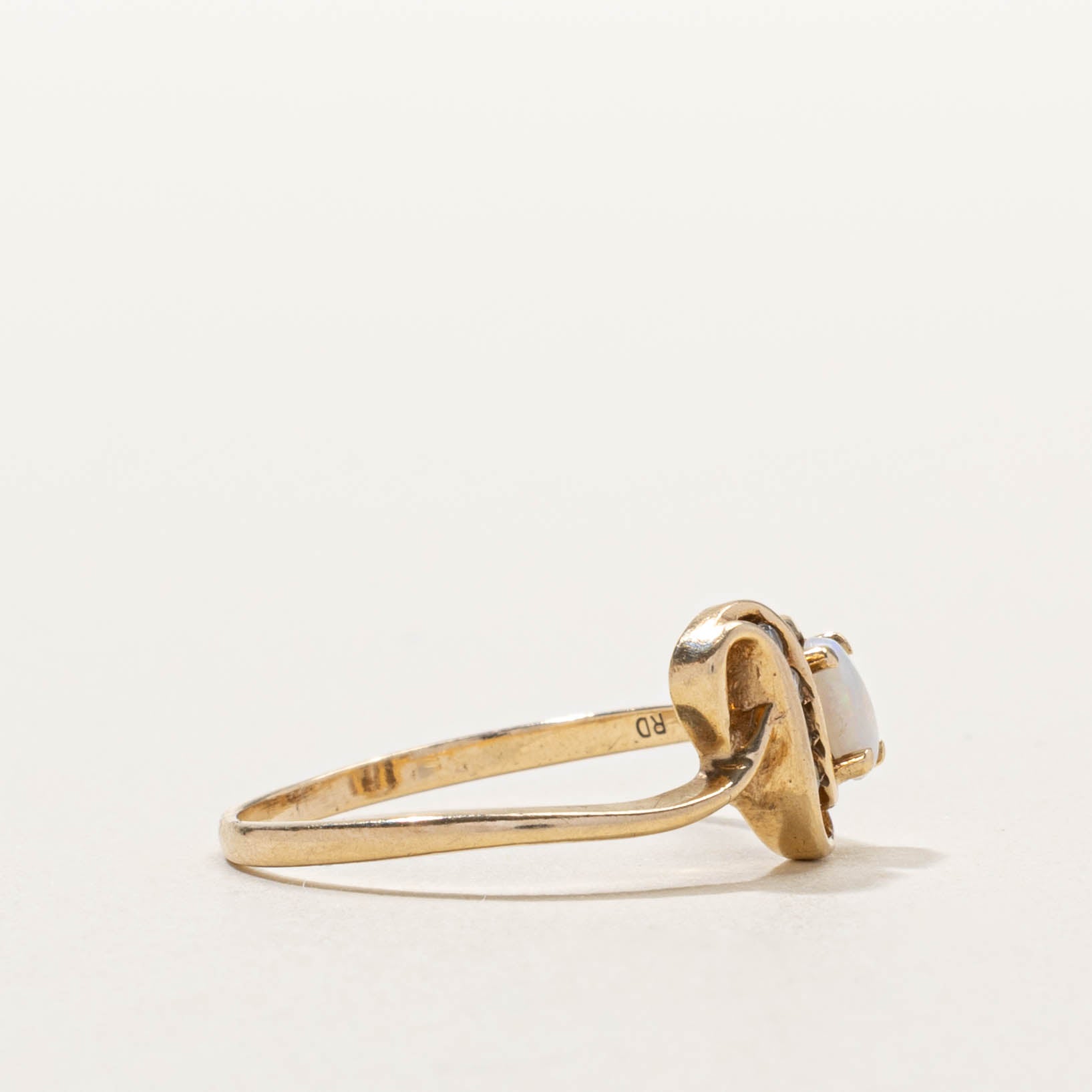 10k Opal & Diamond Abstract Ring | SZ 7.5