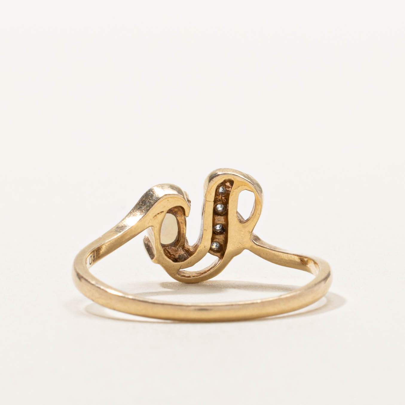 10k Opal & Diamond Abstract Ring | SZ 7.5