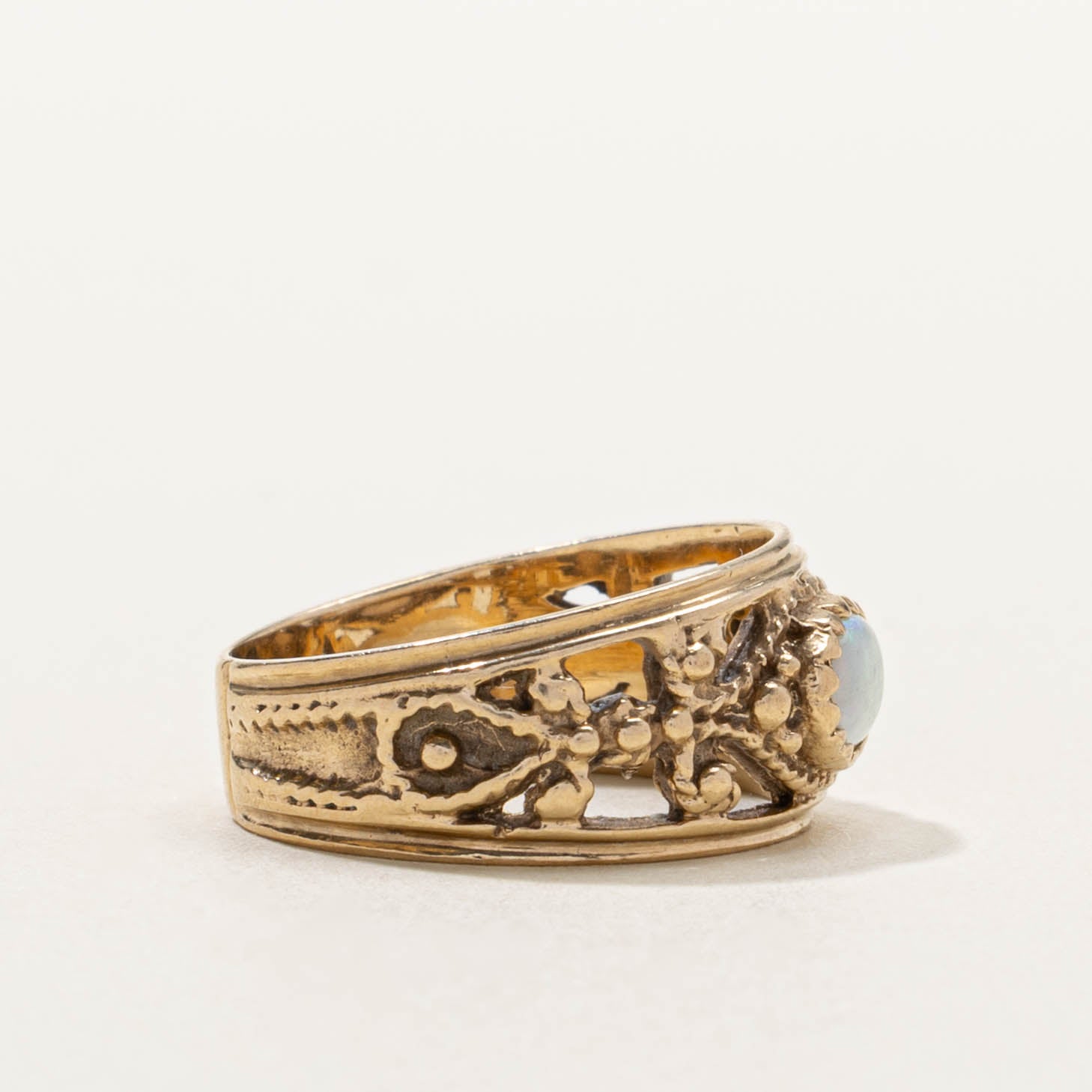 10k Opal Ornate Openwork Ring | SZ 5.25