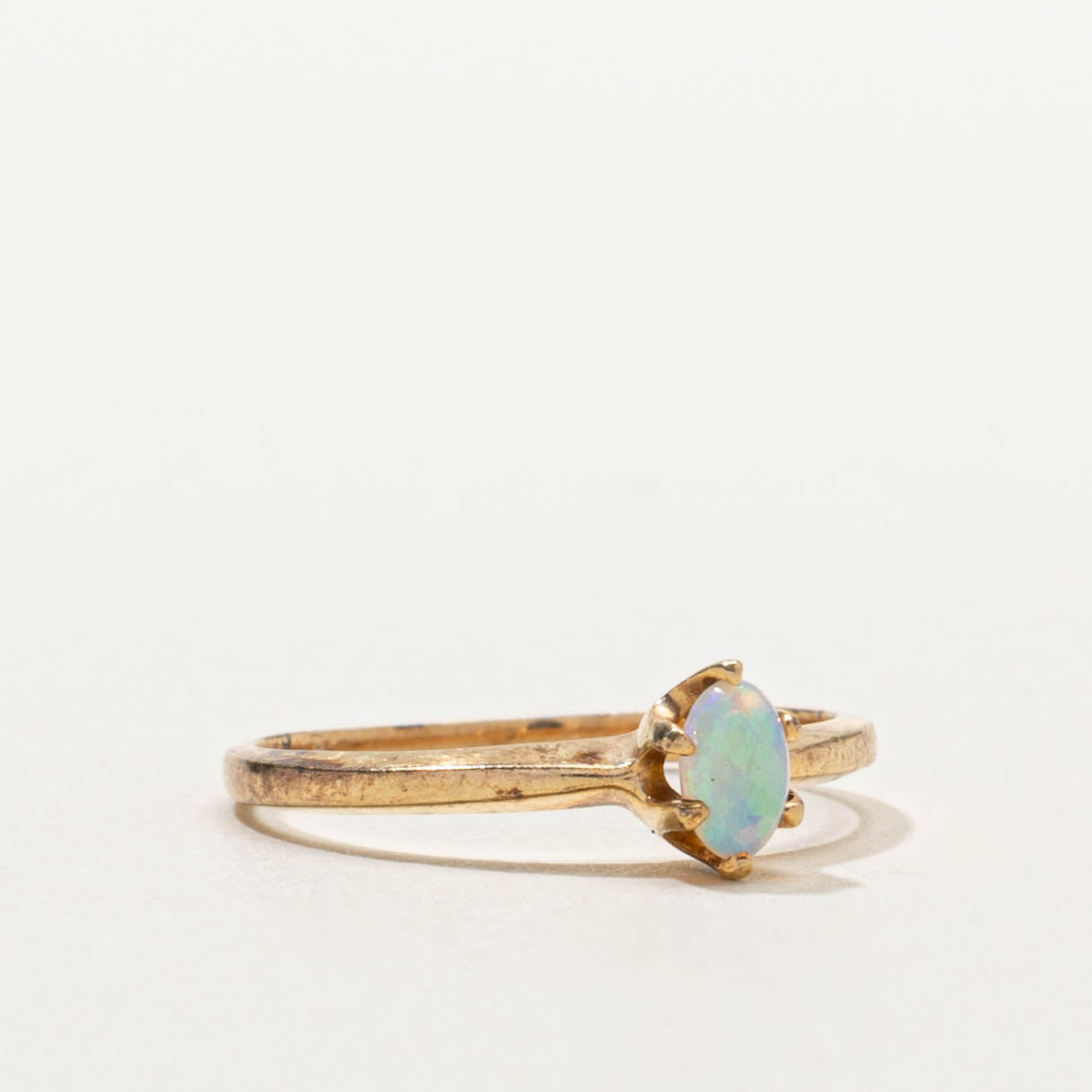 10k Six Prong Solitaire Opal Ring | SZ 5.25