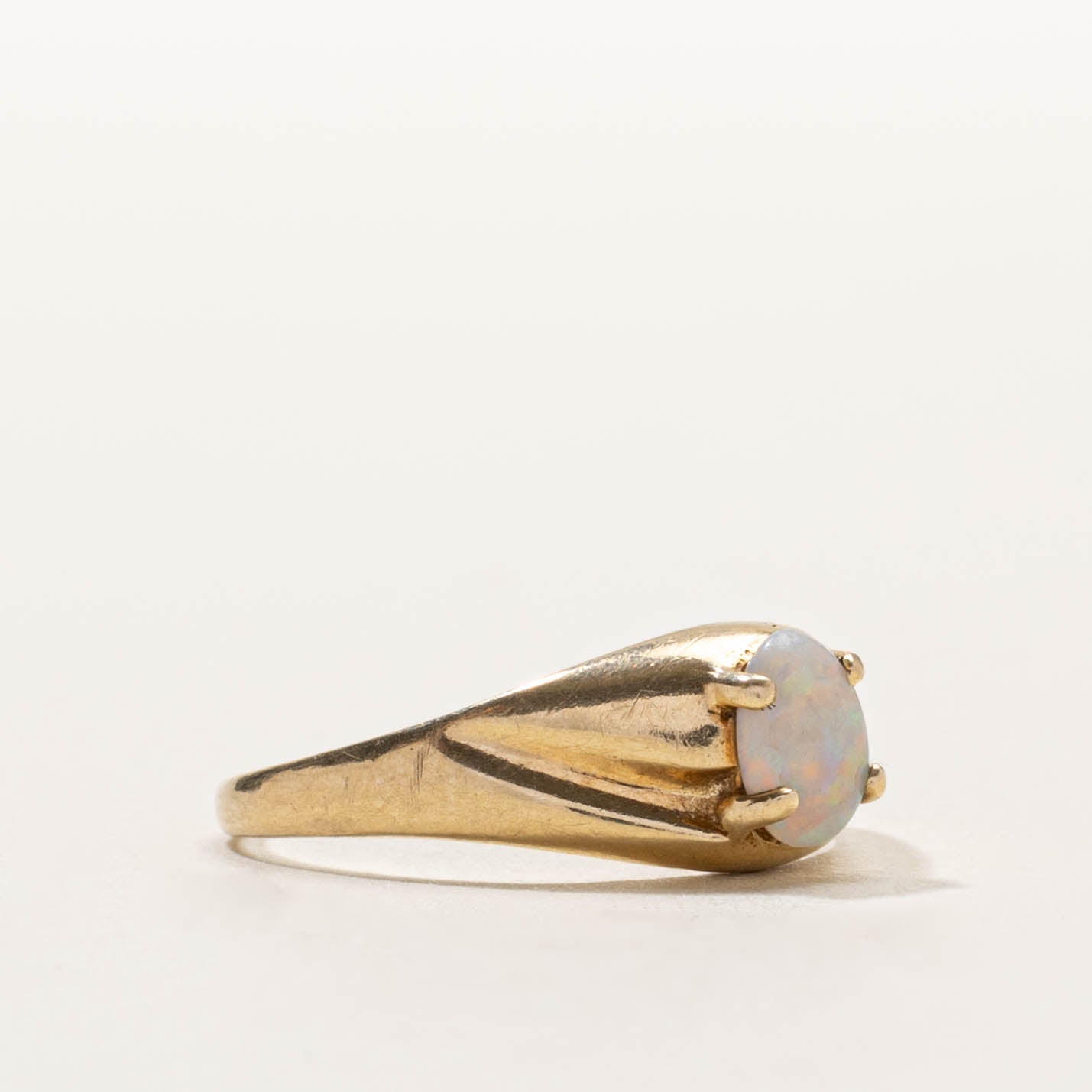 10k Solitaire Opal Dome Ring | SZ 5.25