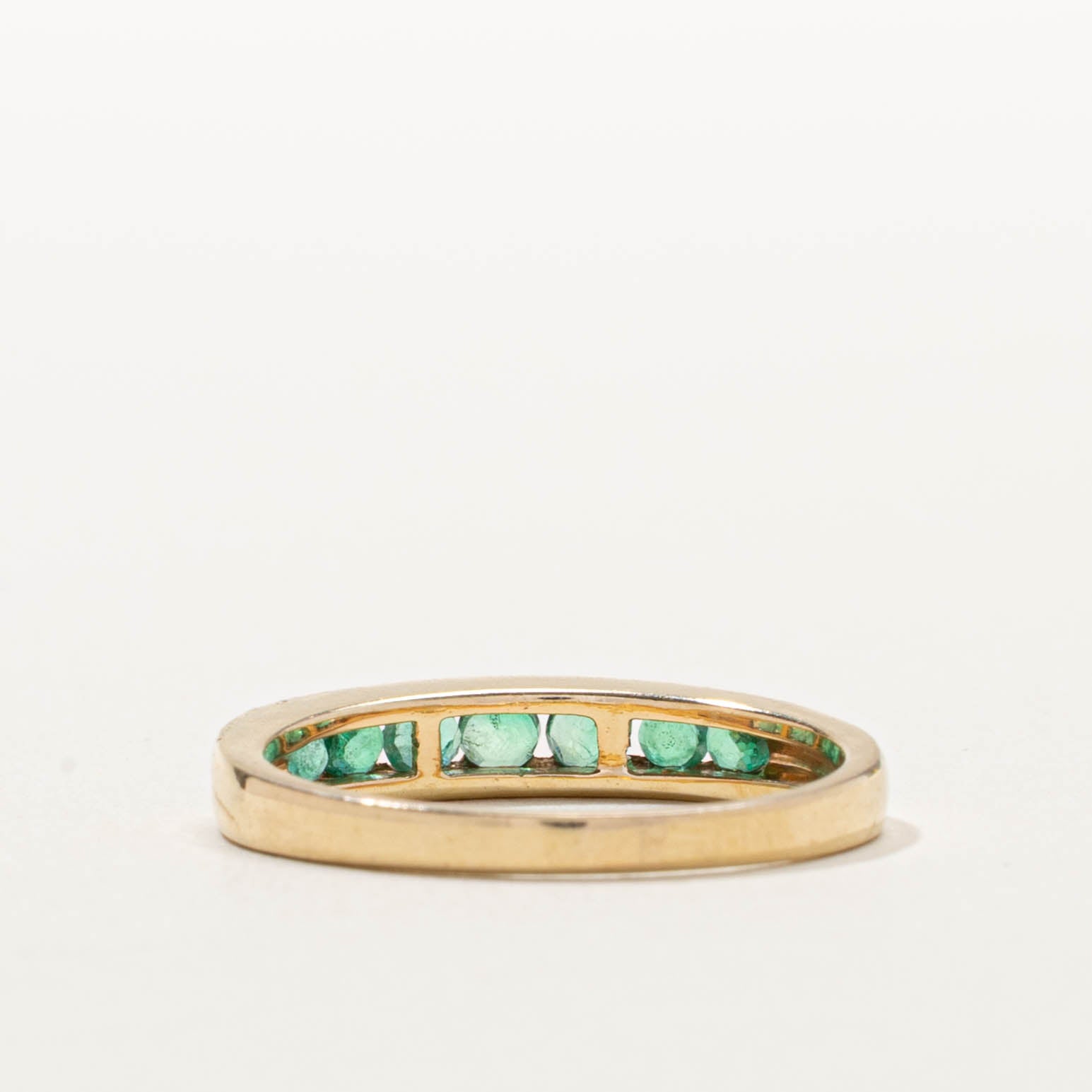 14k Semi Eternity Emerald Ring | SZ 7.75
