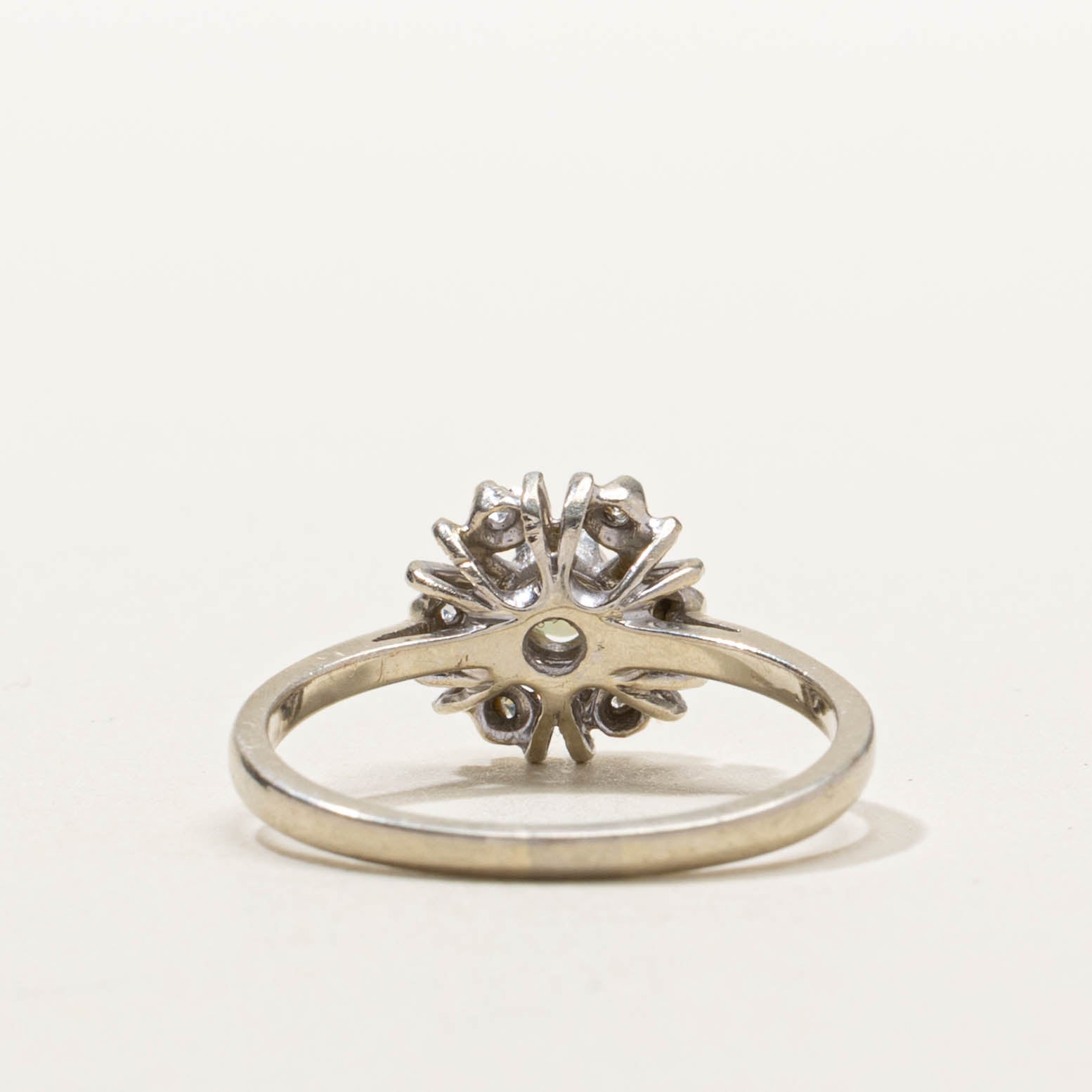 14k Opal & Diamond Openwork Cathedral Ring | SZ 7.25