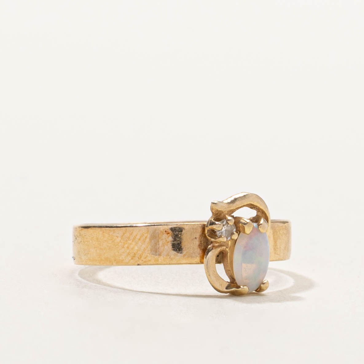 14k Toi et Moi Opal & Diamond Ring | SZ 4.5