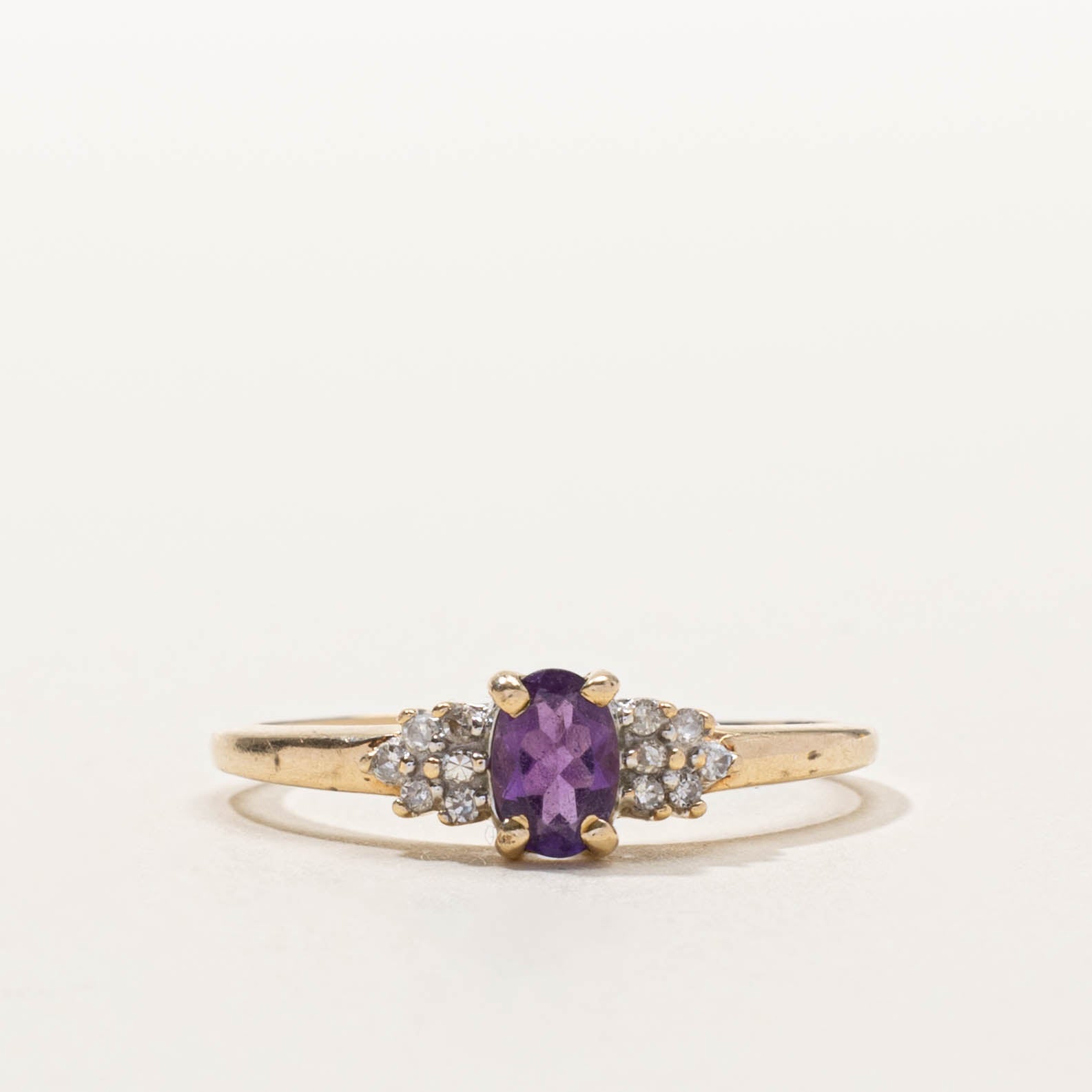10k North-South Amethyst & Diamond Accent Ring | SZ 9.75