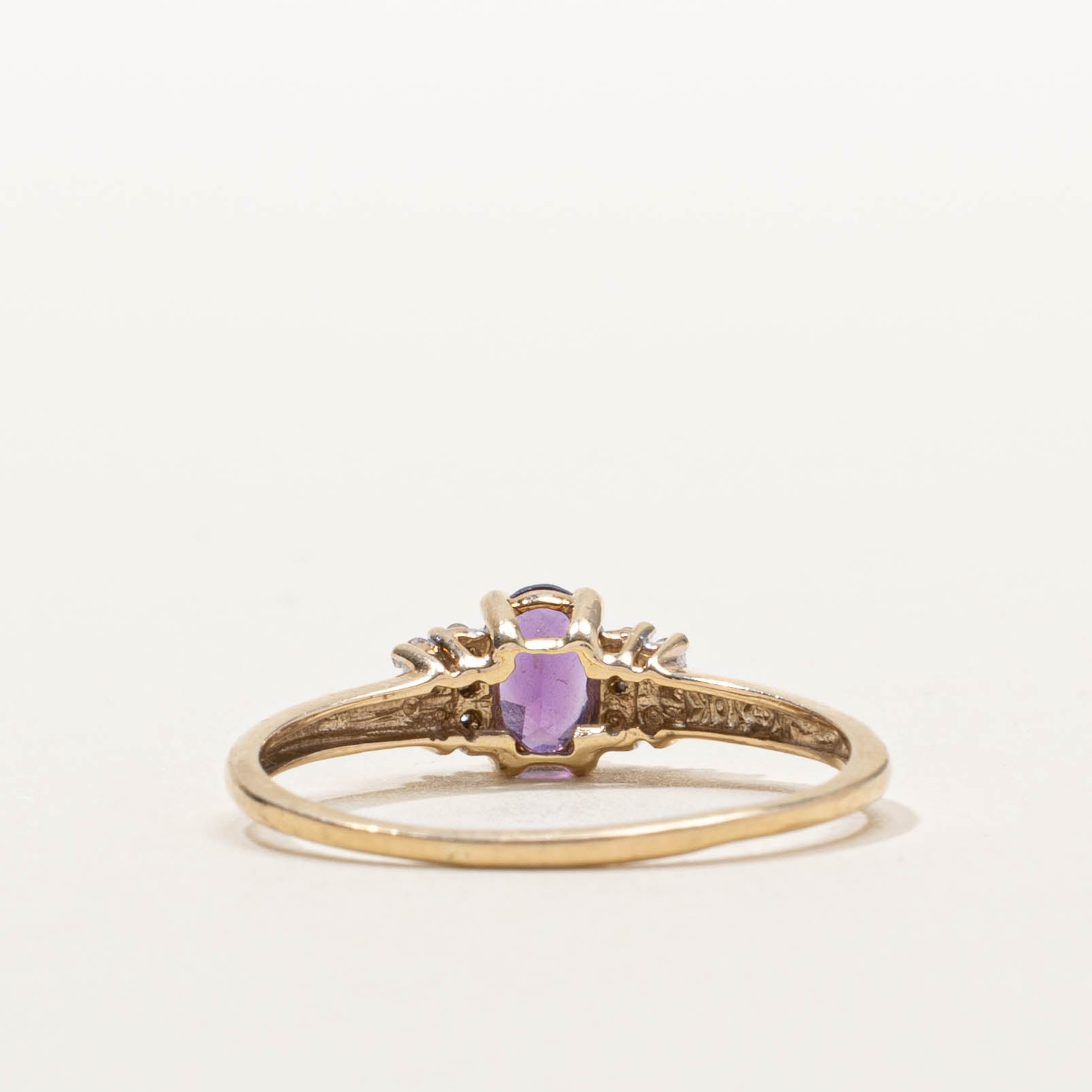 10k North-South Amethyst & Diamond Accent Ring | SZ 9.75