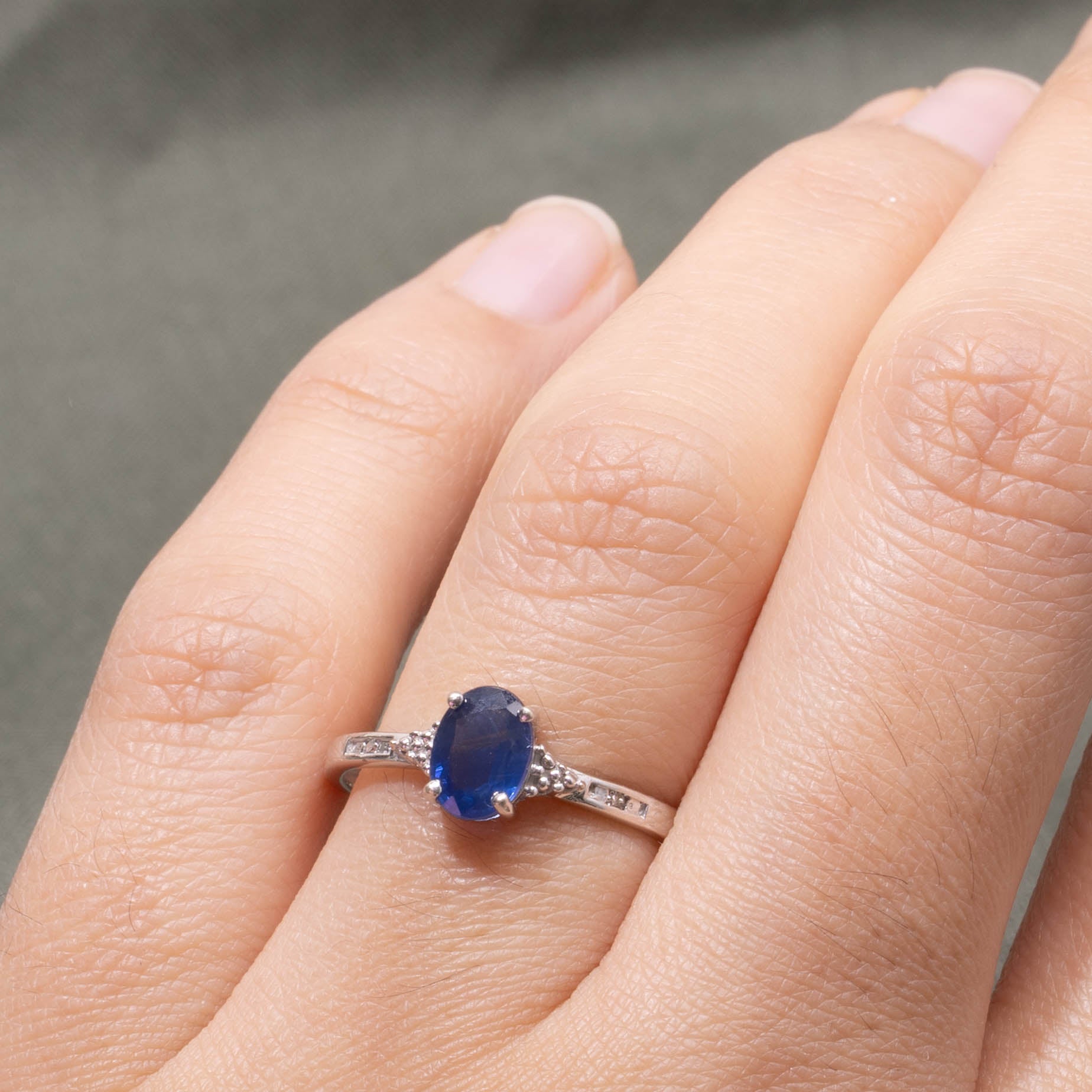 10k North-South Sapphire & Diamond Ring | SZ 7