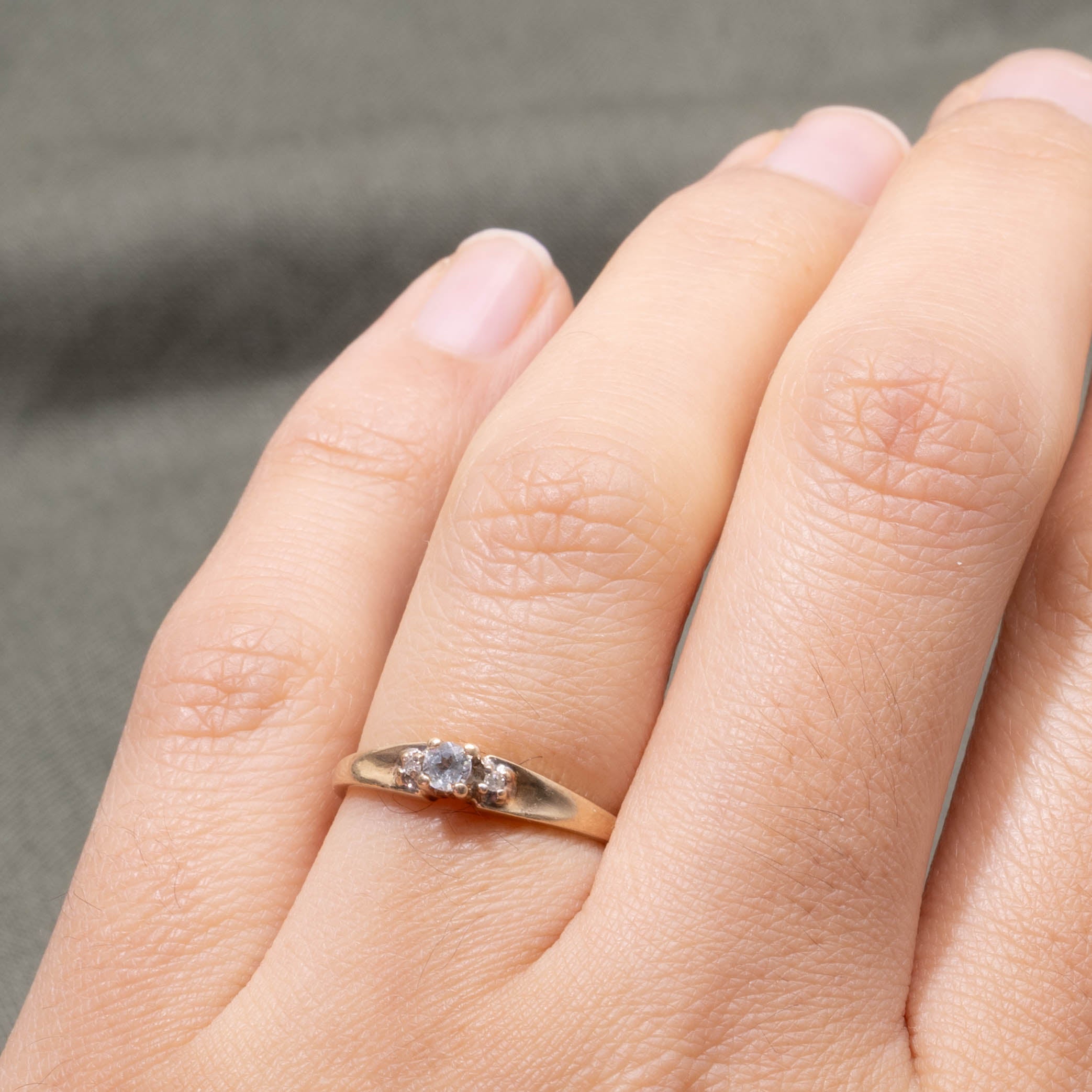 10k Aquamarine & Diamond Accent Ring | SZ 5.25