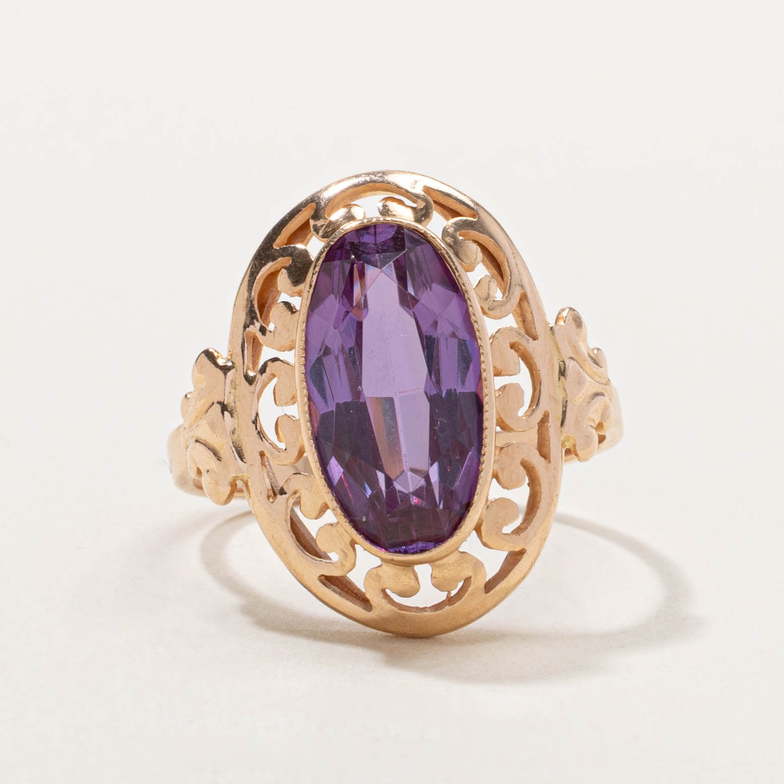 1973 Leningrad Synthetic Sapphire Openwork Cocktail Ring | 6.00ct | SZ 6.75