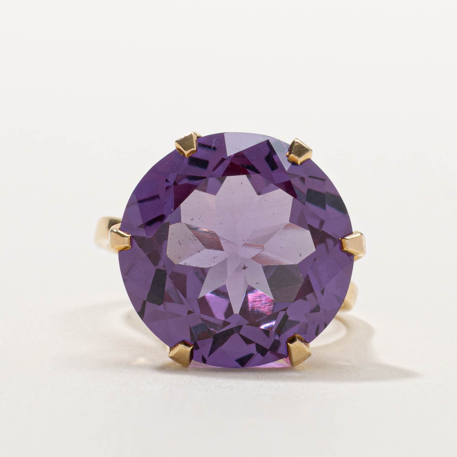 10k Synthetic Sapphire Cocktail Ring | 20.00ct | SZ 9