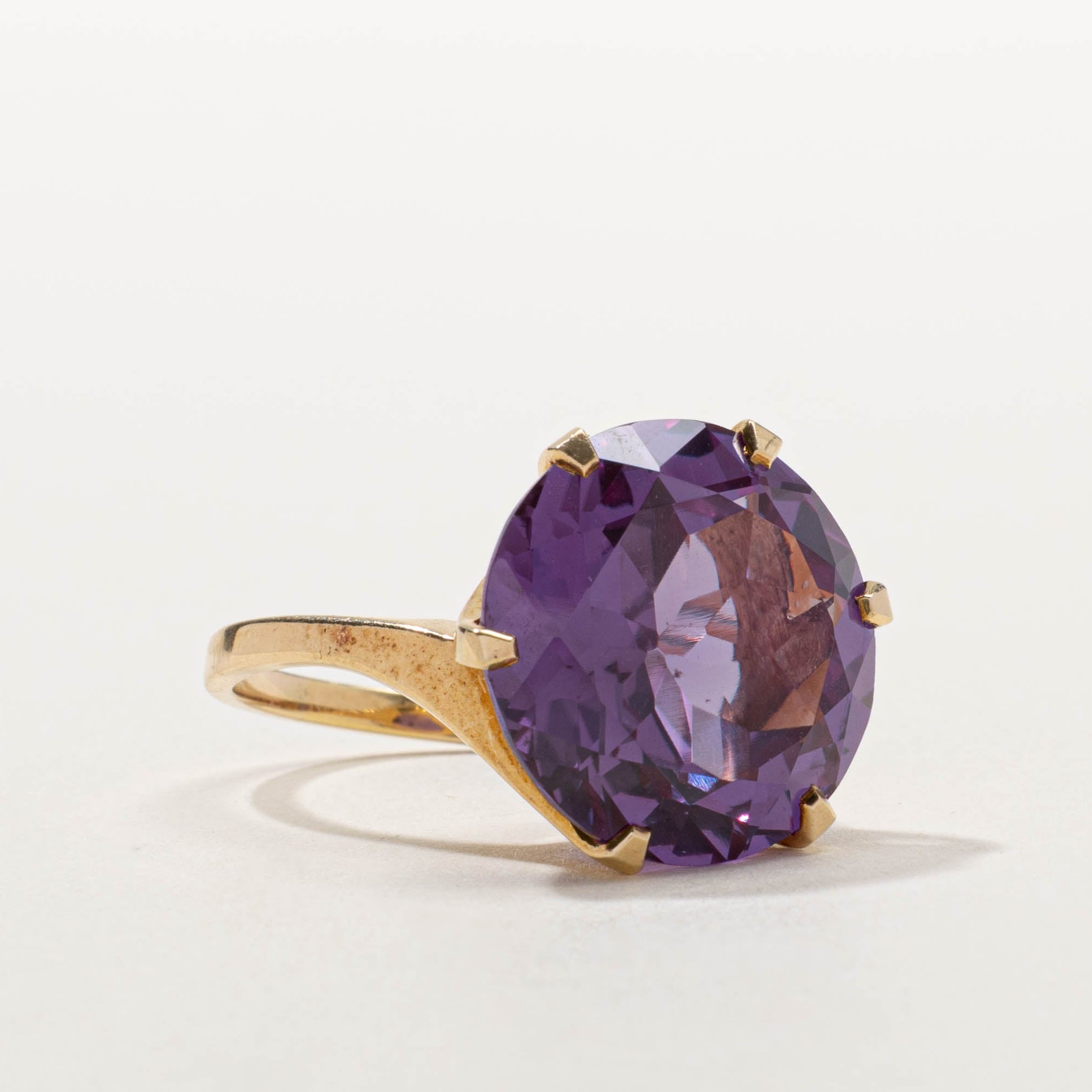 10k Synthetic Sapphire Cocktail Ring | 20.00ct | SZ 9