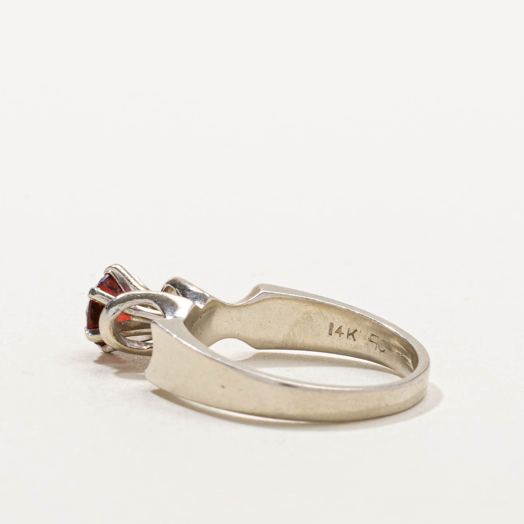 14k High Set Solitaire Garnet Ring | 0.75ct | SZ 6
