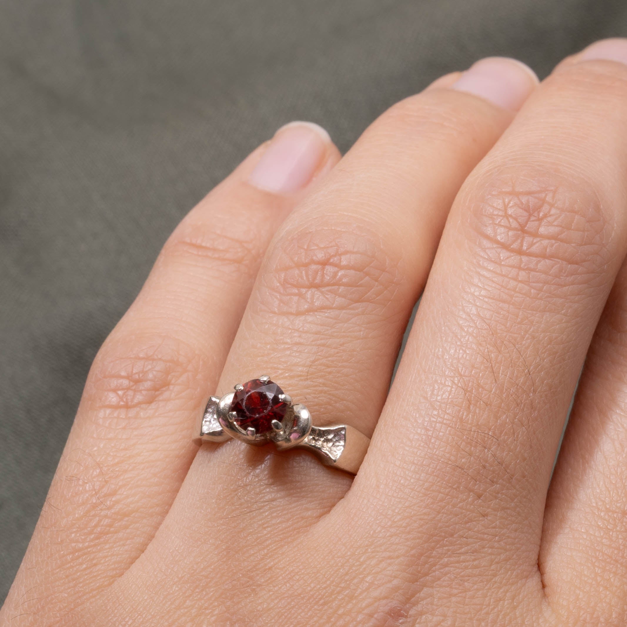 14k High Set Solitaire Garnet Ring | 0.75ct | SZ 6