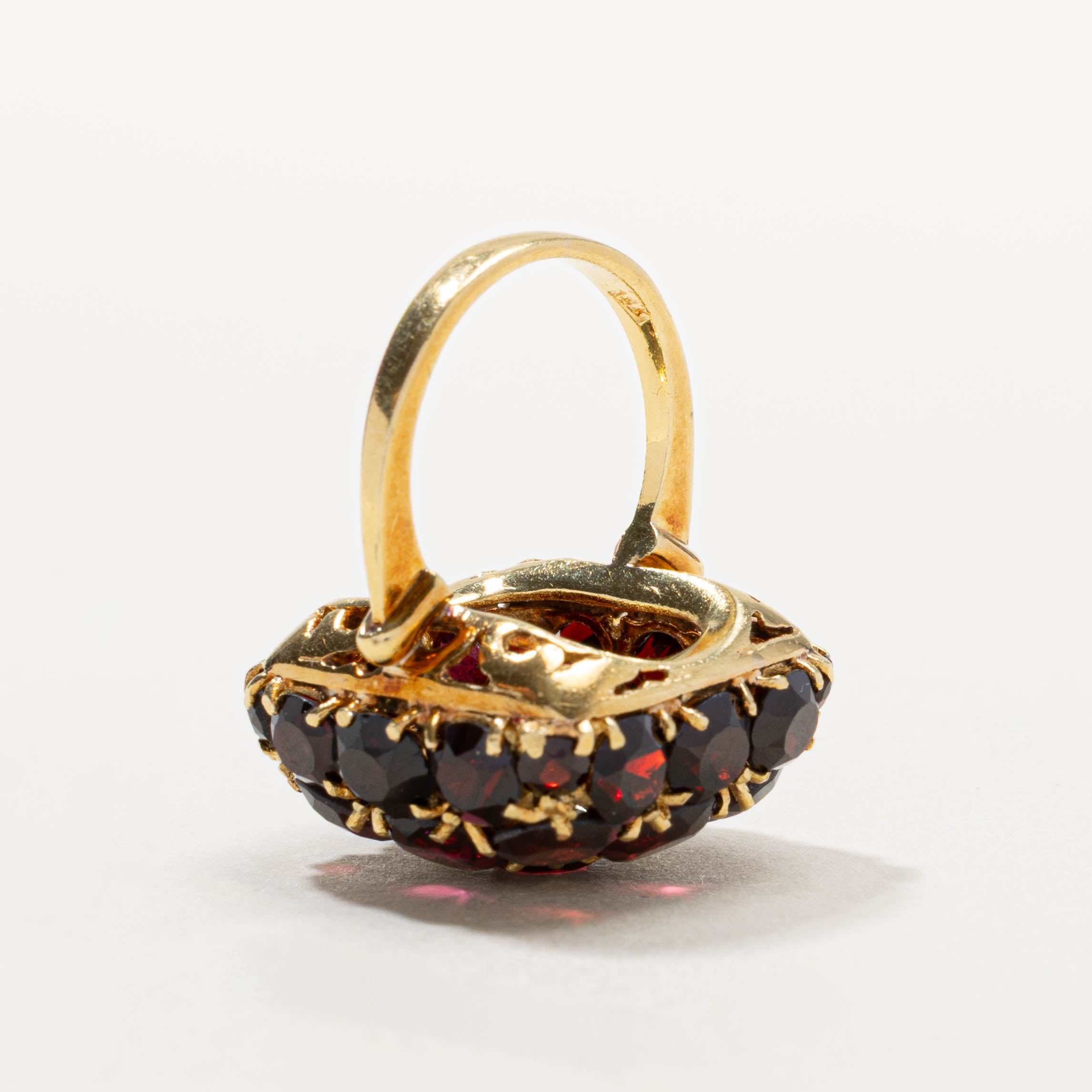 18k Garnet Cluster Cushion Cocktail Ring | 16.00ctw | SZ 7