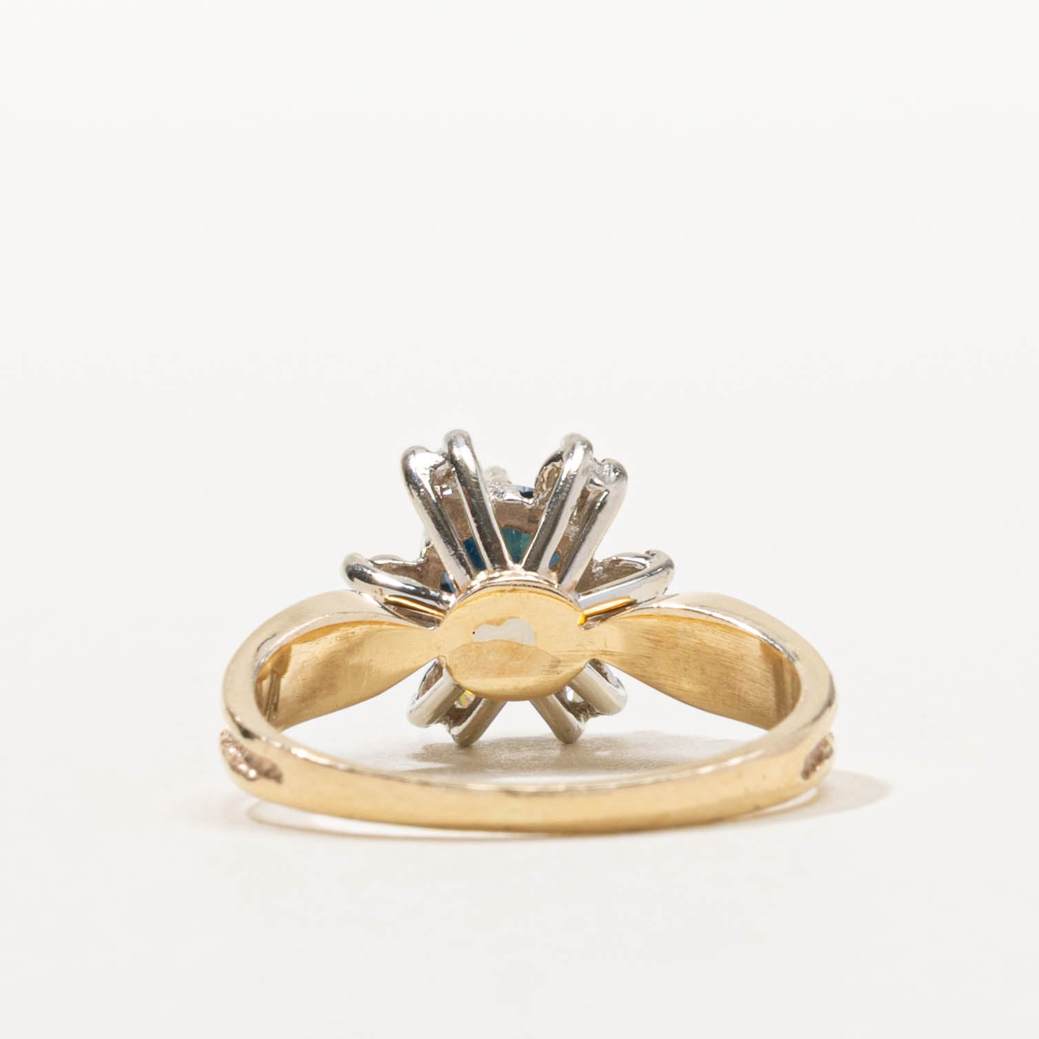 14k Sapphire & Diamond Petal Ring | 0.55ct, 0.12ctw | SZ 5