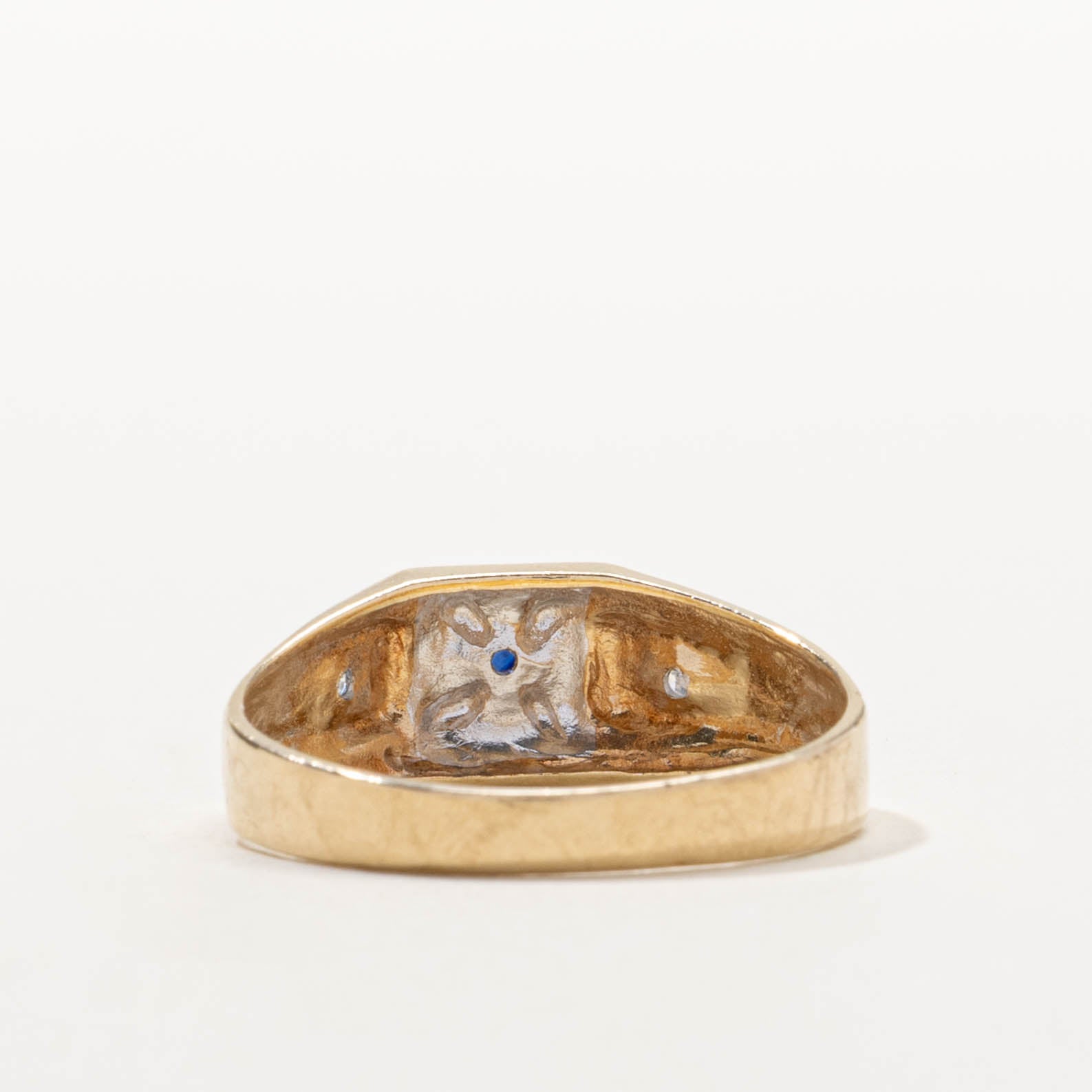 Star Set Sapphire & Diamond Ring | 0.04ct, 0.02ctw | SZ 9.5