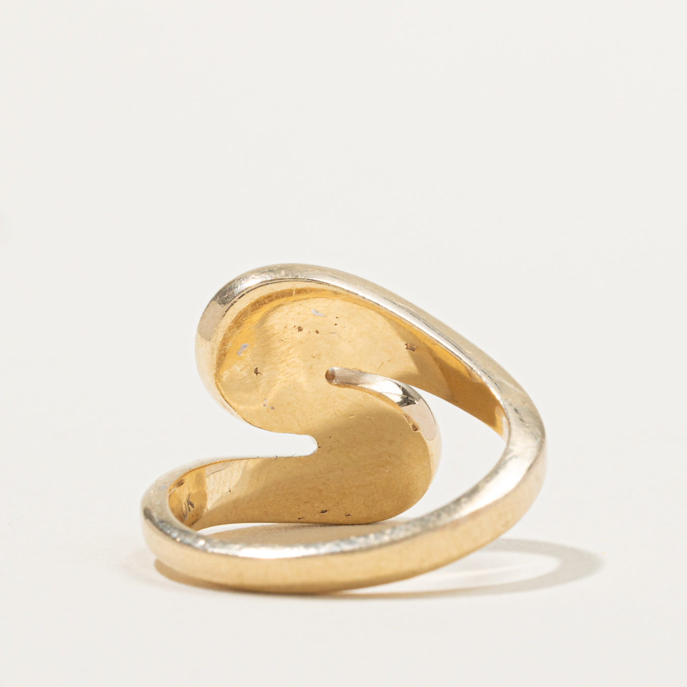 10k Two Stone Diamond & Cultured Pearl Bypass Ring | 0.07ctw | SZ 7.25