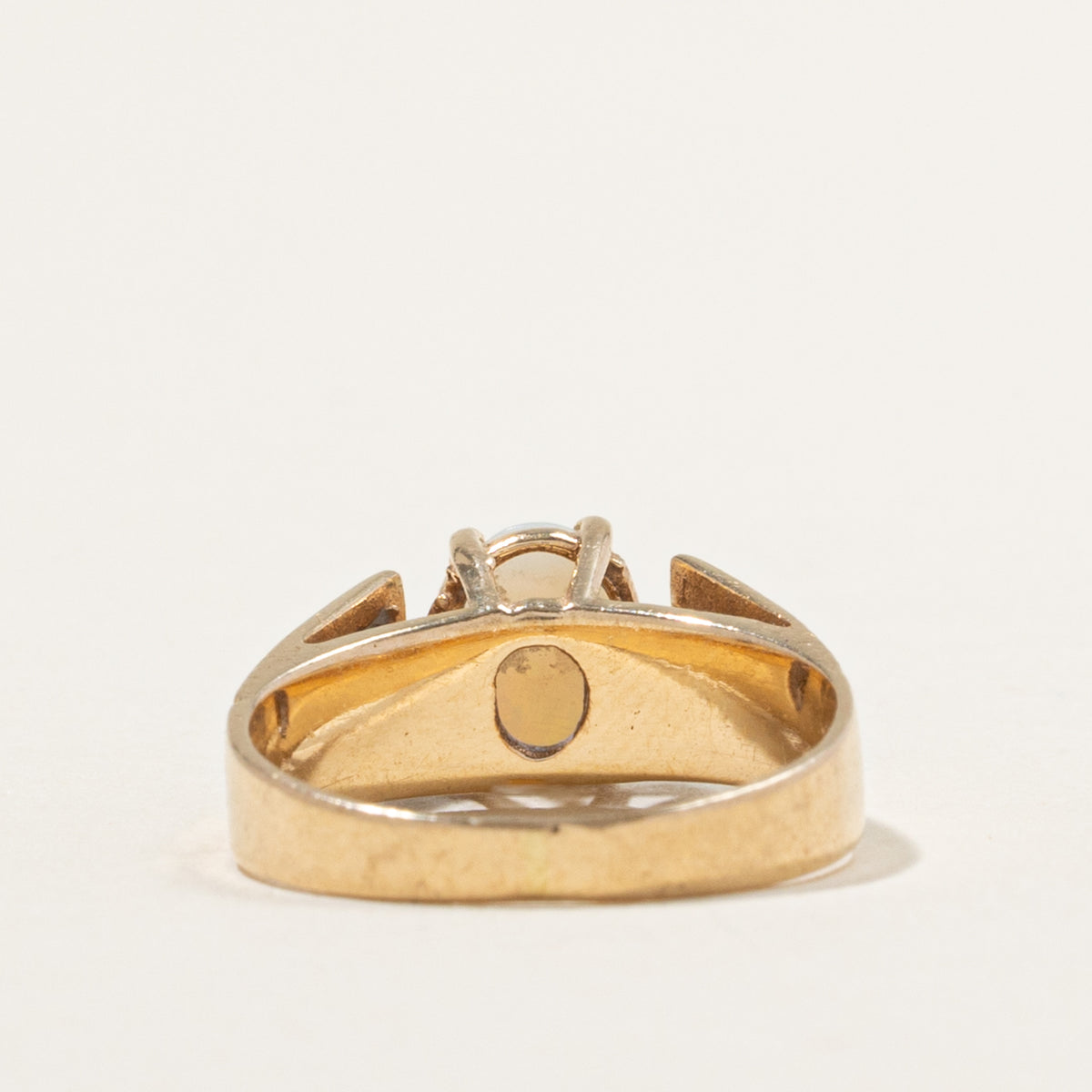 14k Solitaire High Set Opal Ring | 0.50ct | SZ 4.5