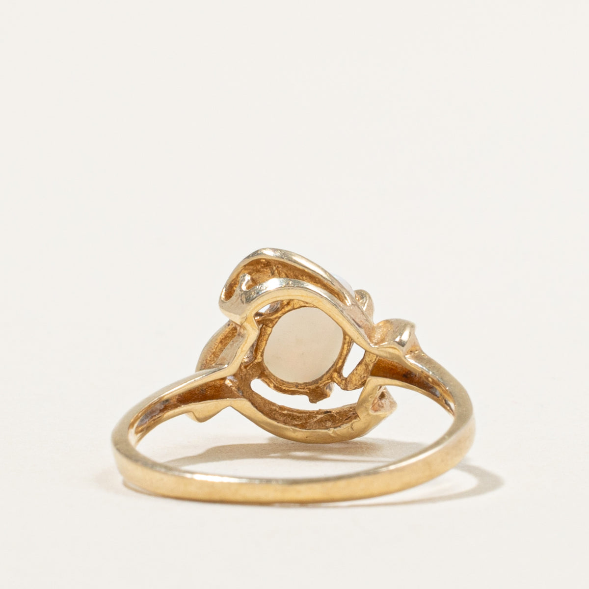 14k Solitaire Opal Openwork Abstract Ring | 0.50ct | SZ 5.5