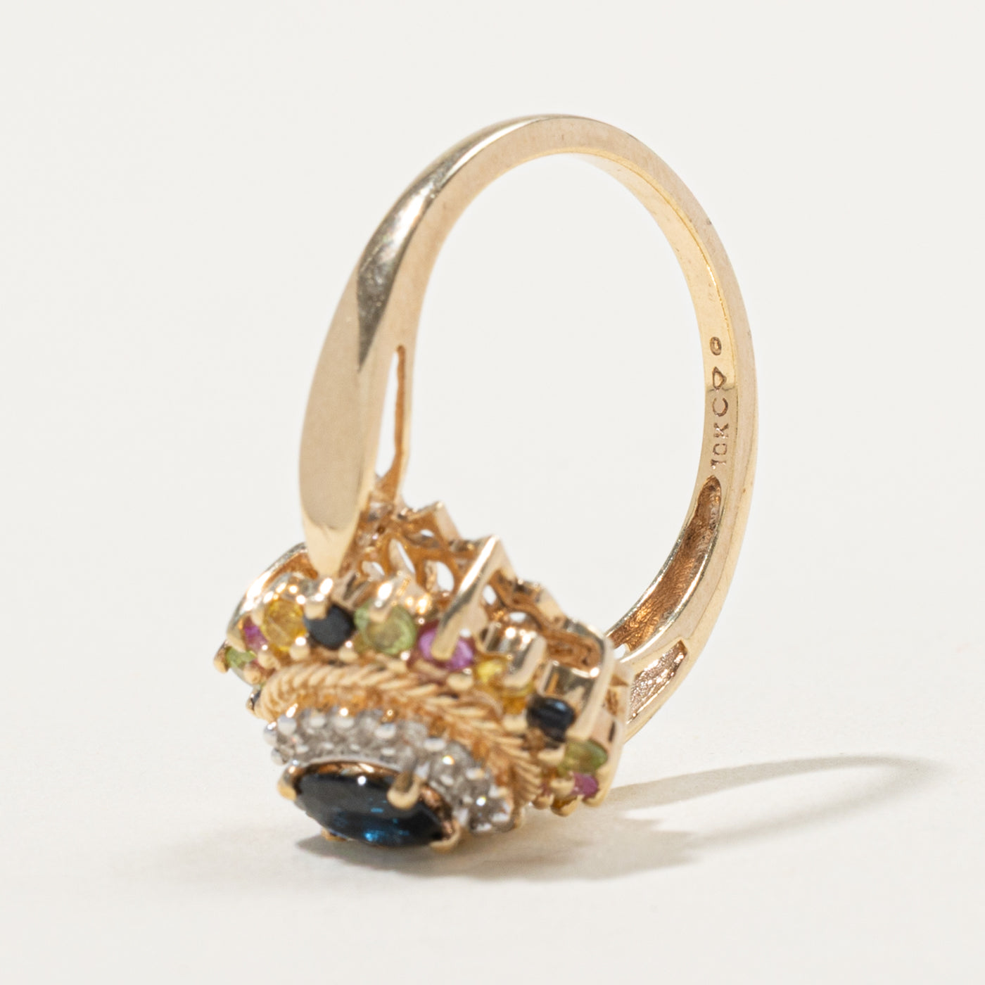10k Sapphire & Diamond Multi Halo Ring | 1.00ct, 0.08ctw | SZ 7